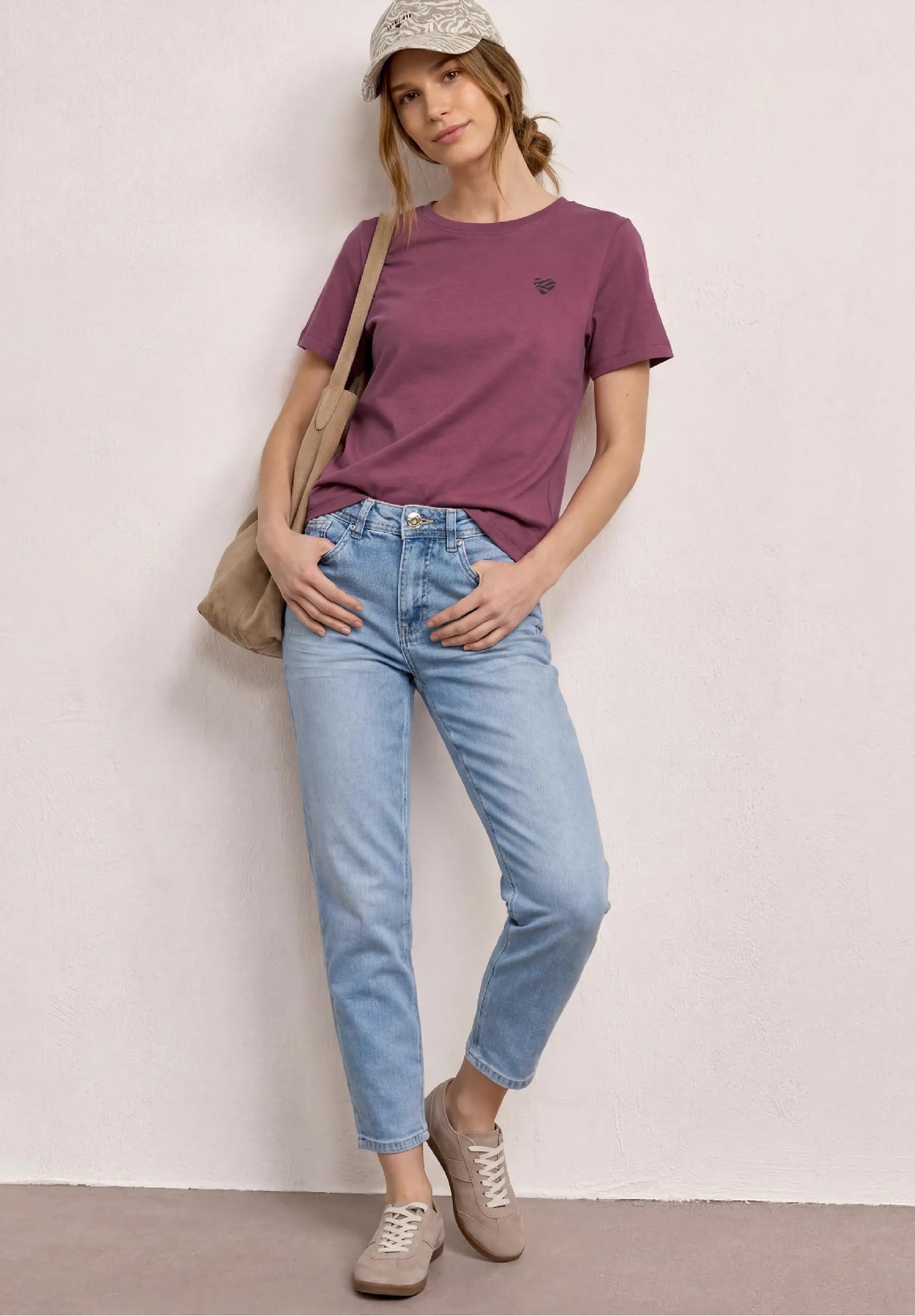 Street One tričko s okrúhlym výstrihom a detailom srdca, ruž