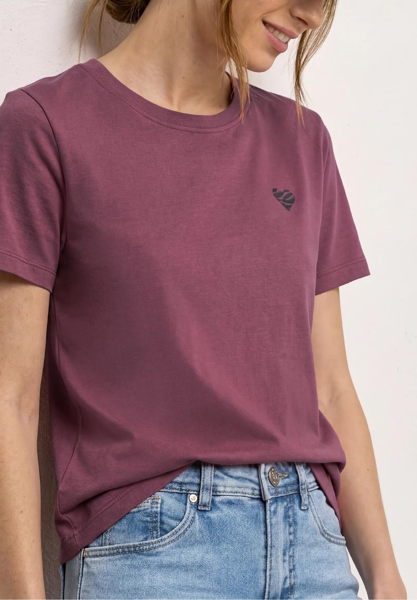 Street One tričko s okrúhlym výstrihom a detailom srdca, ruž