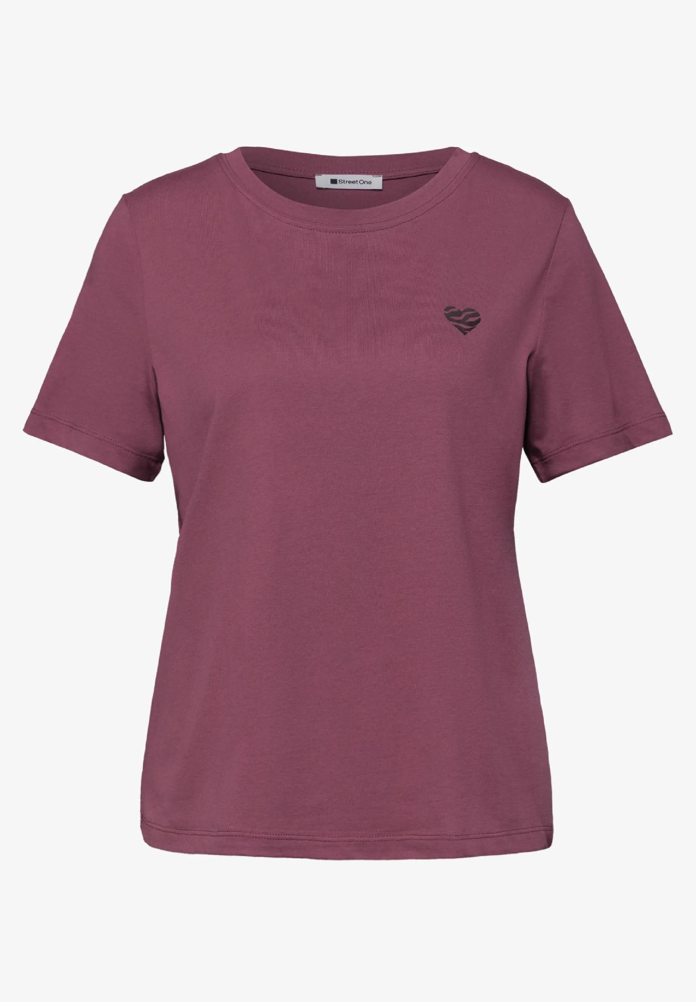 Street One tričko s okrúhlym výstrihom a detailom srdca, ruž