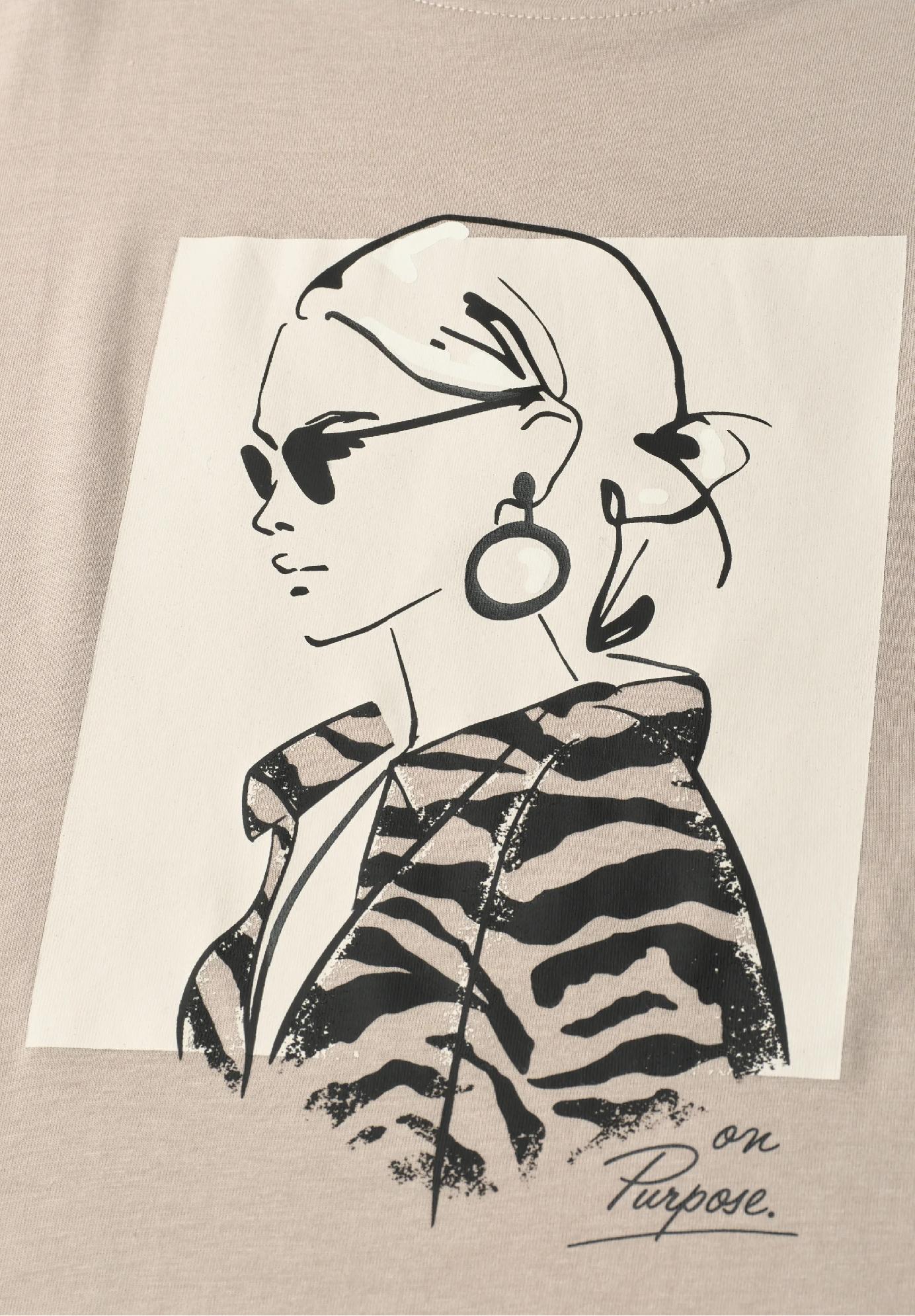 Street One tričko s potlačou TV, bež