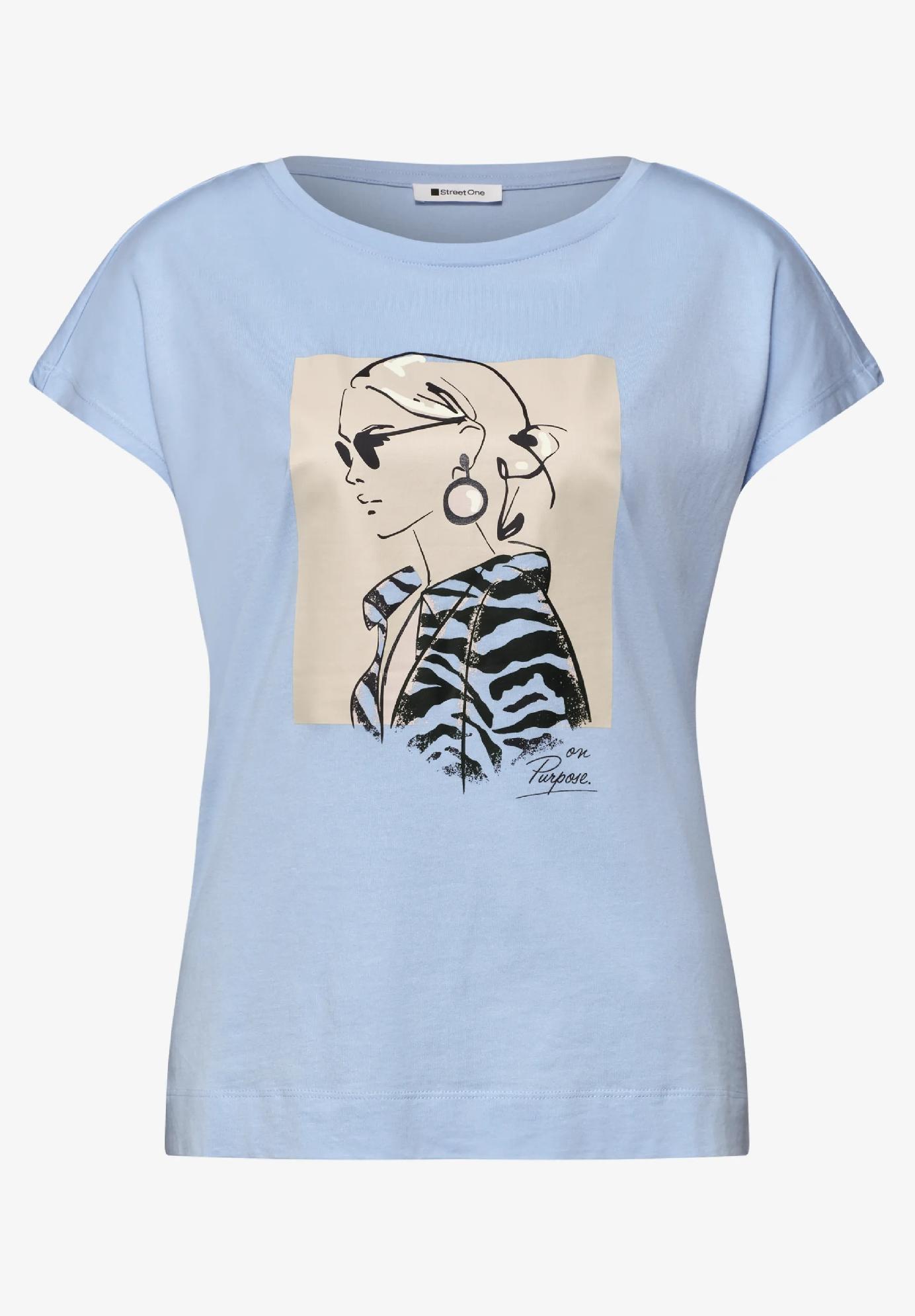 Street One tričko s potlačou TV, mod