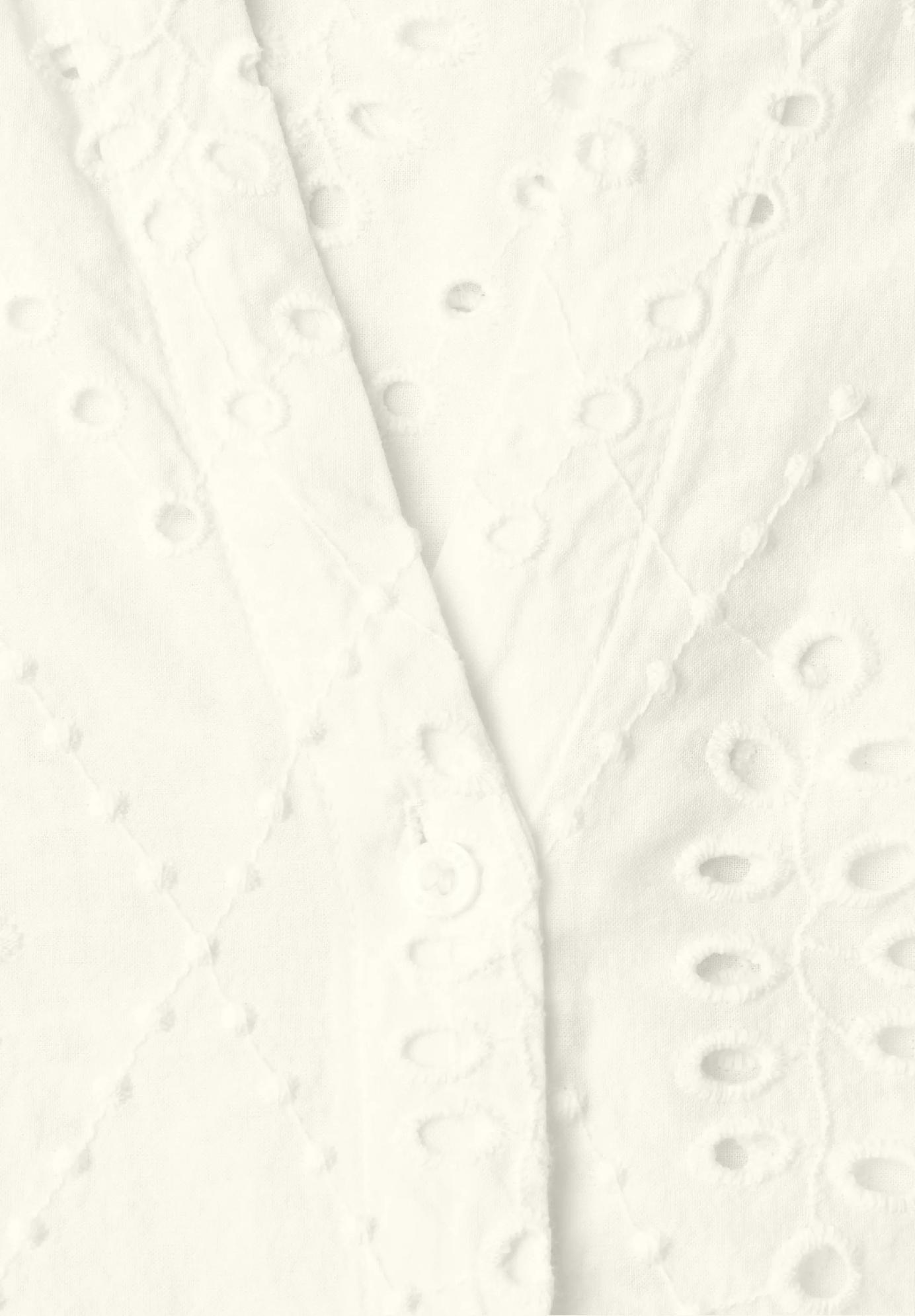 Street One blúzka s rozdeleným výstrihom a shiffley vzorom