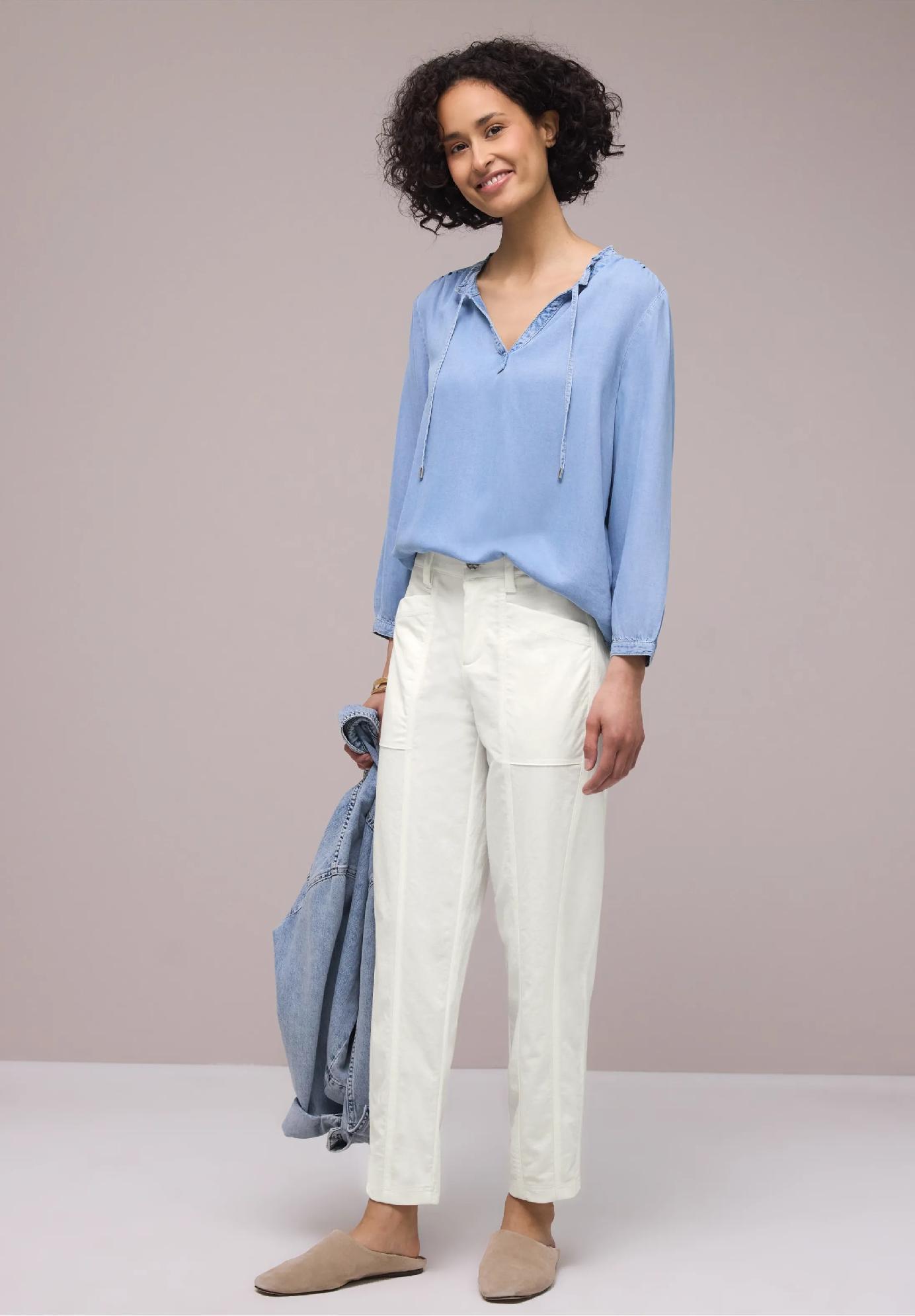 Street One barrel nohavice s vysokým pásom v ležérnom strihu