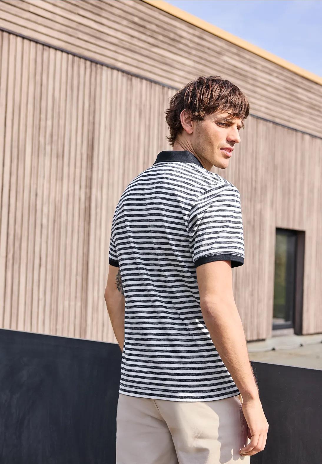 Street One MEN polo tričko s krátkym rukávom s piké textúrou