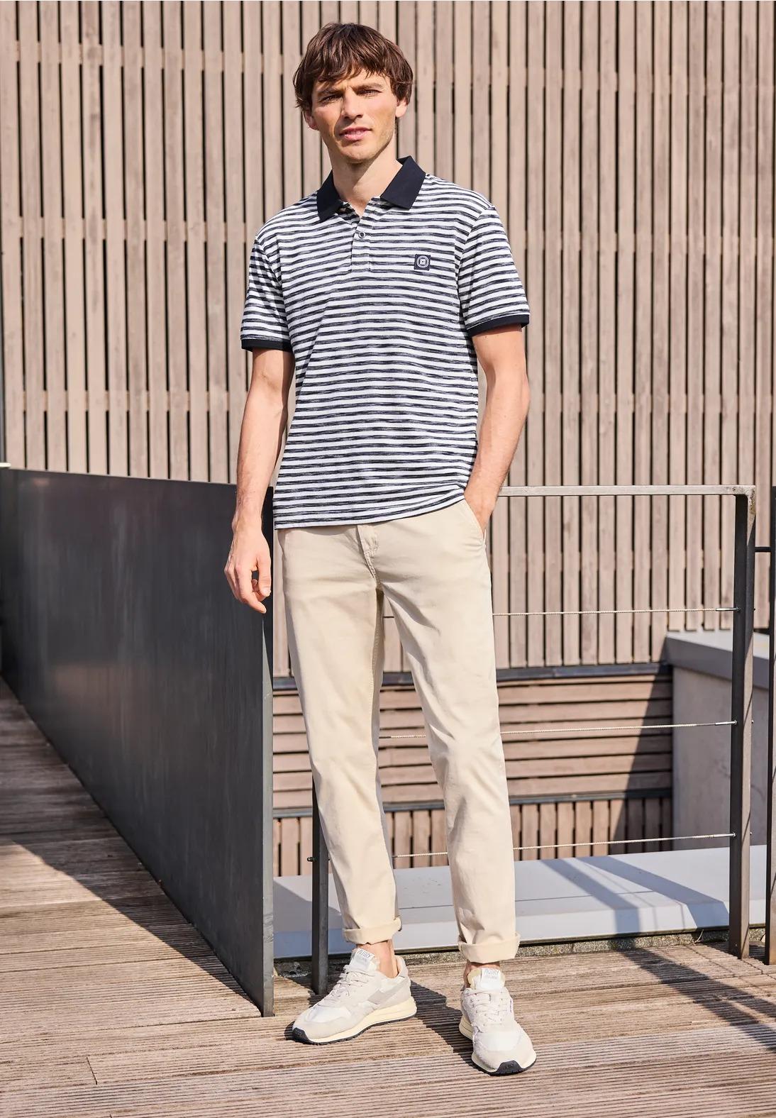 Street One MEN polo tričko s krátkym rukávom s piké textúrou