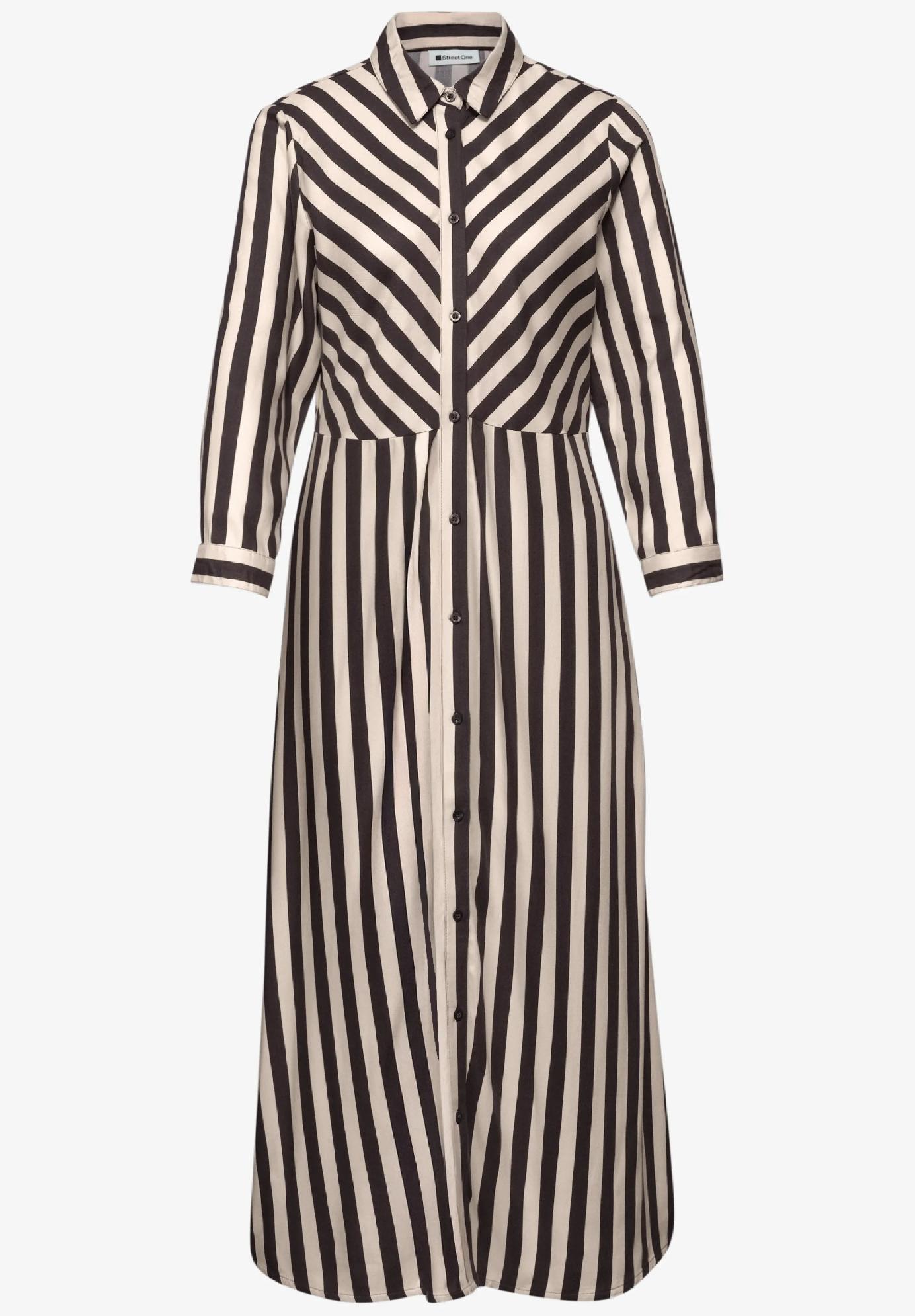 Street One midi šaty s celoplošným zapínaním na gombíky, bež