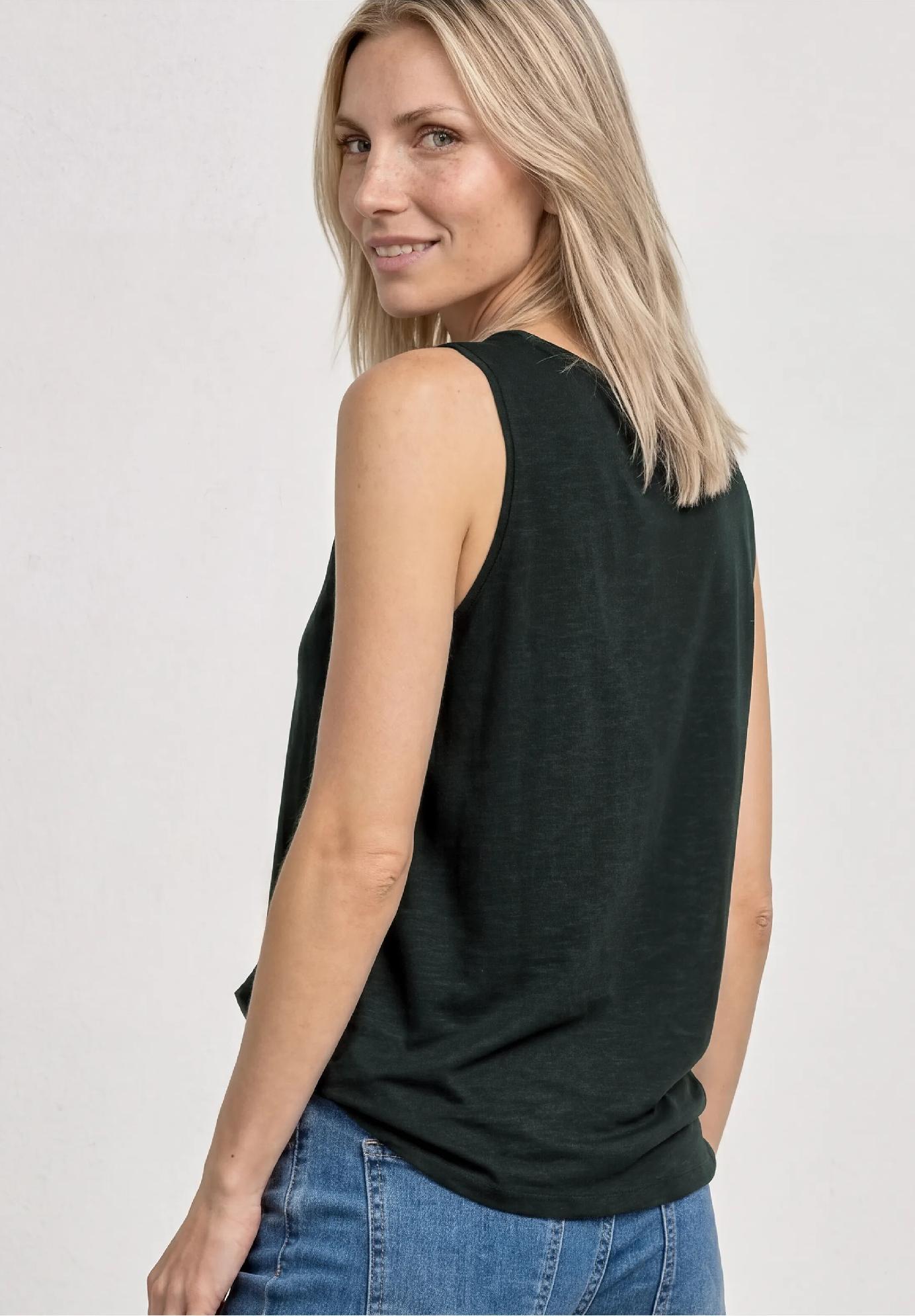 Street One top s okrúhlym výstrihom a detailom na ramenách, zel