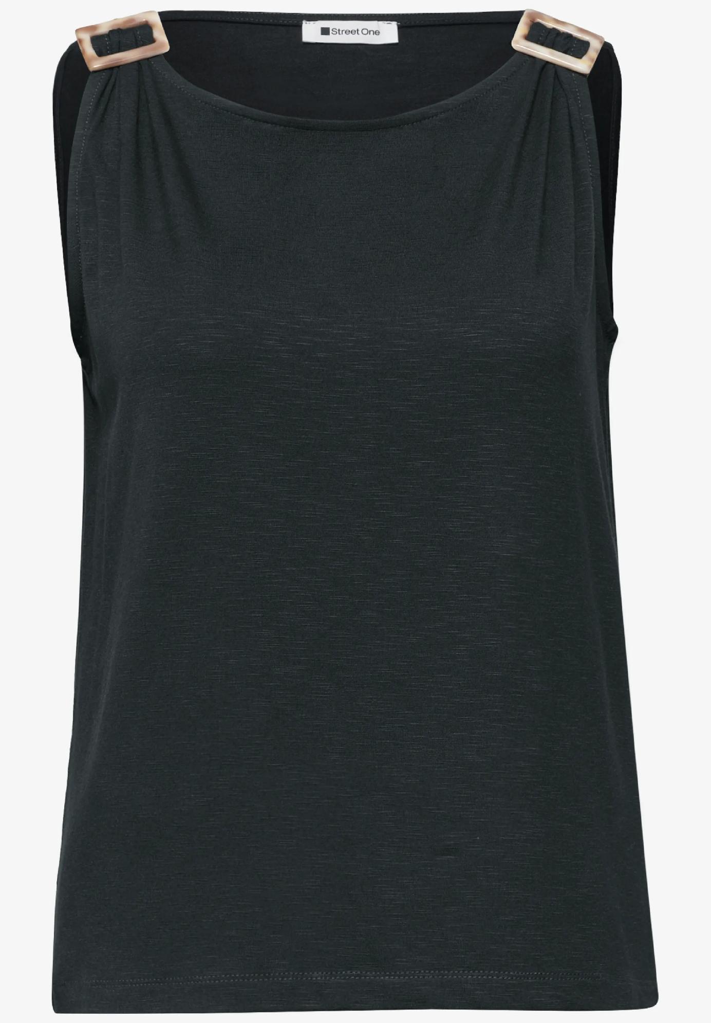 Street One top s okrúhlym výstrihom a detailom na ramenách, zel