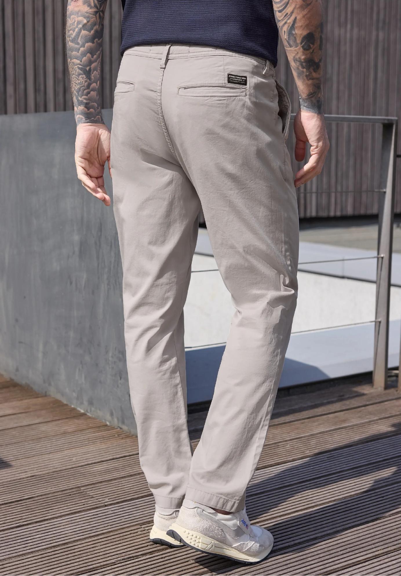 Street One MEN rovné chino nohavice z ľahkej látky