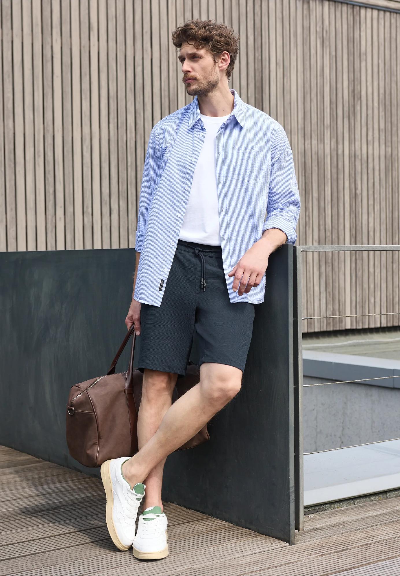 Street One MEN kraťasy Jogg Chino z džerseja s elastickým pásom