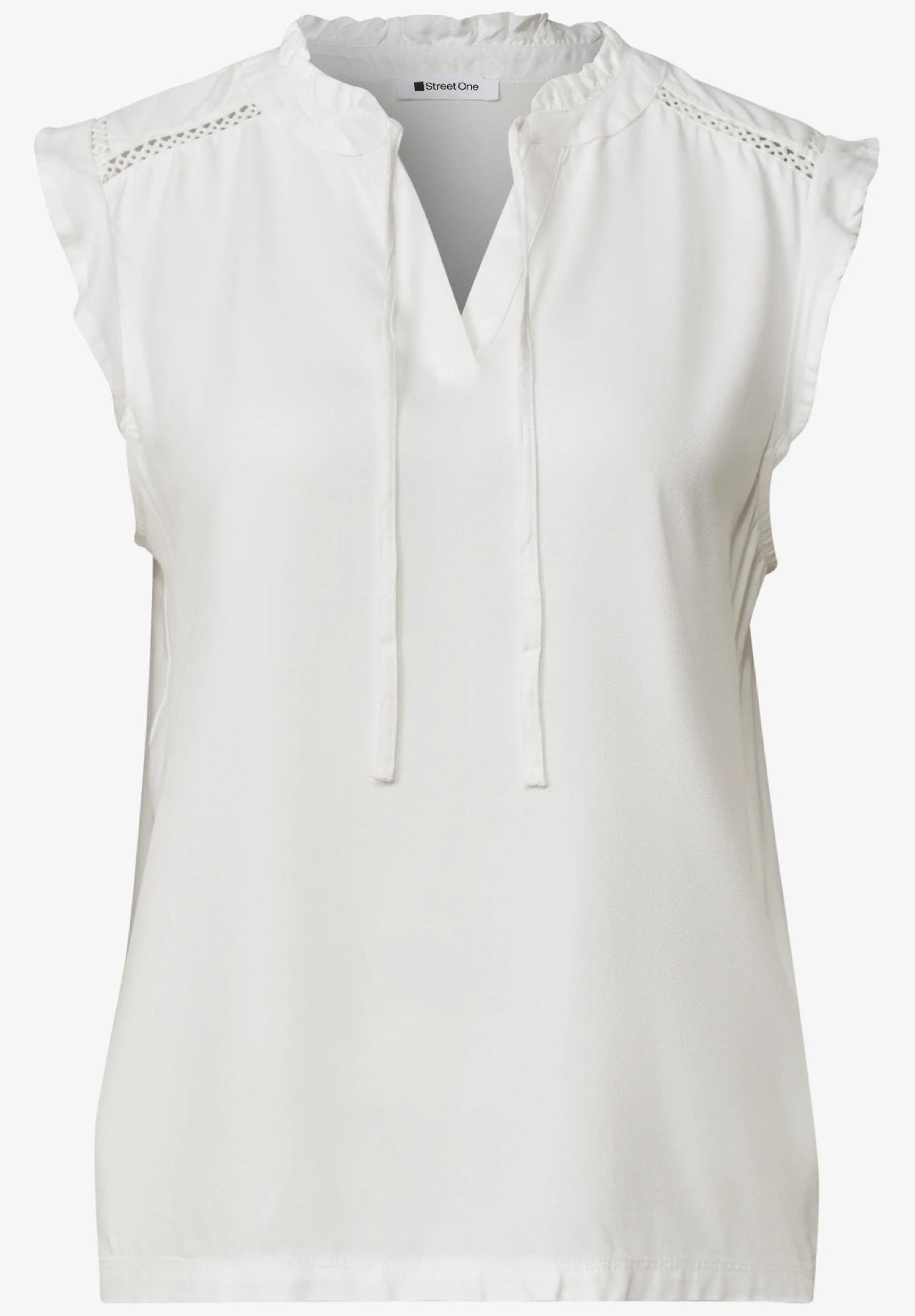 Street One top s textúrovanou zmesou a háčkovanými detailmi, smo