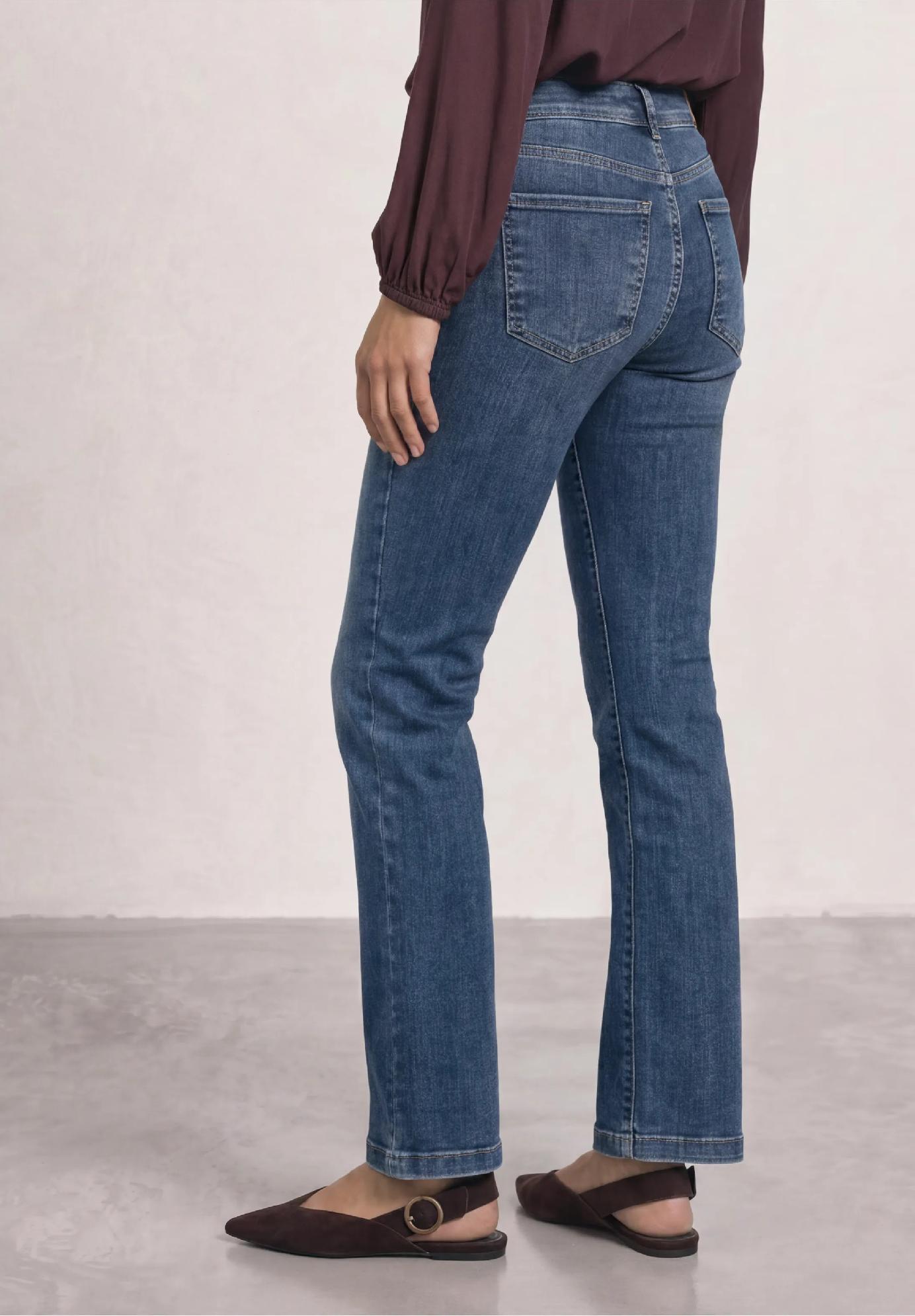Street One džínsy so stredným pásom a rozšírenými nohavicami v strihu Slim Fit -BLAIRE