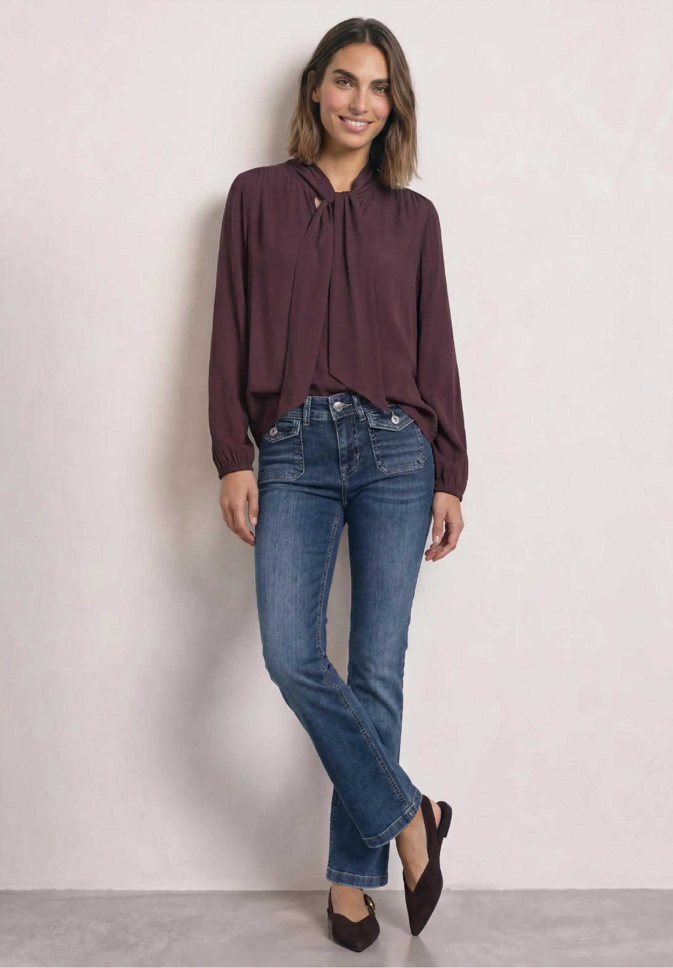 Street One džínsy so stredným pásom a rozšírenými nohavicami v strihu Slim Fit -BLAIRE