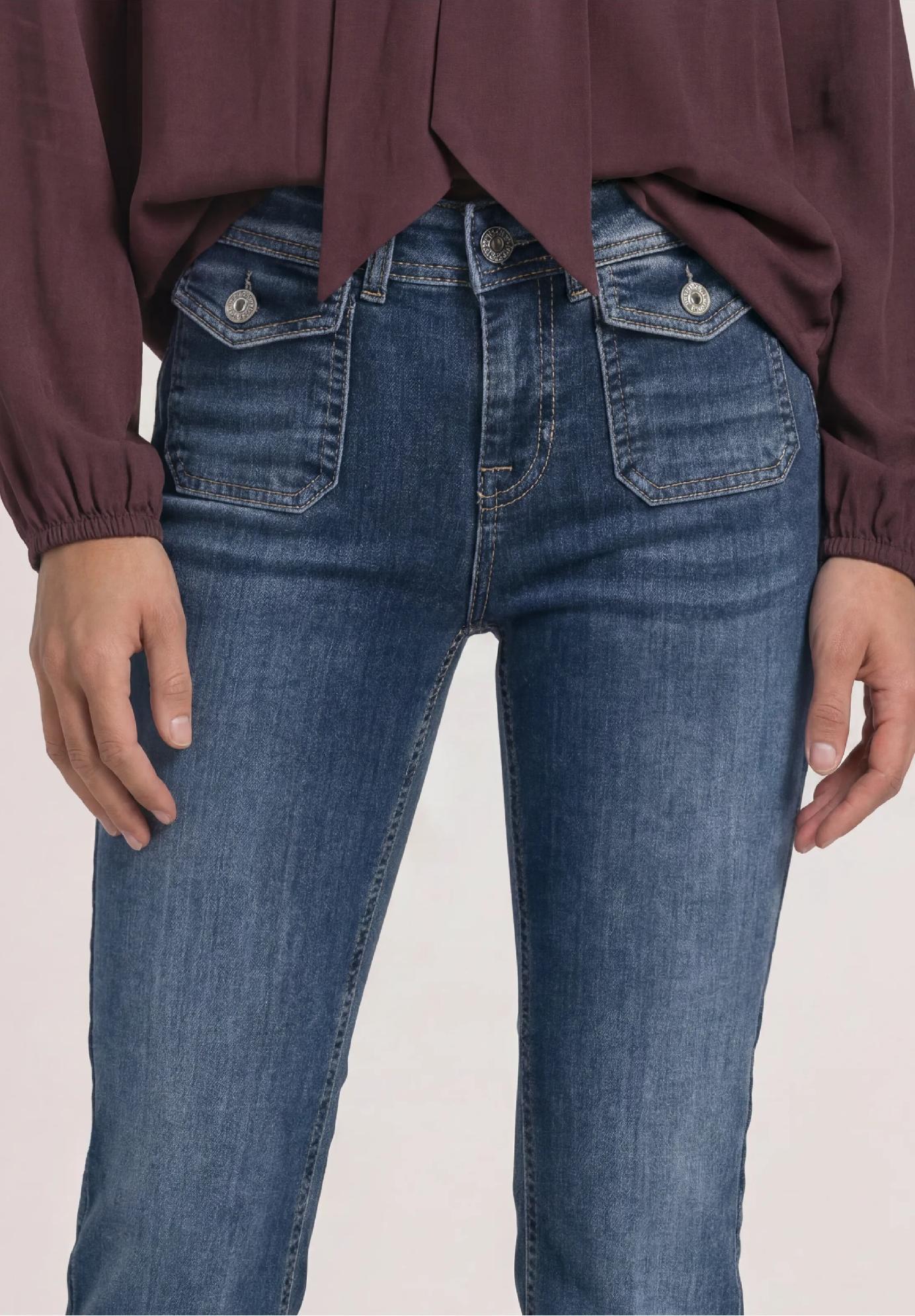 Street One džínsy so stredným pásom a rozšírenými nohavicami v strihu Slim Fit -BLAIRE