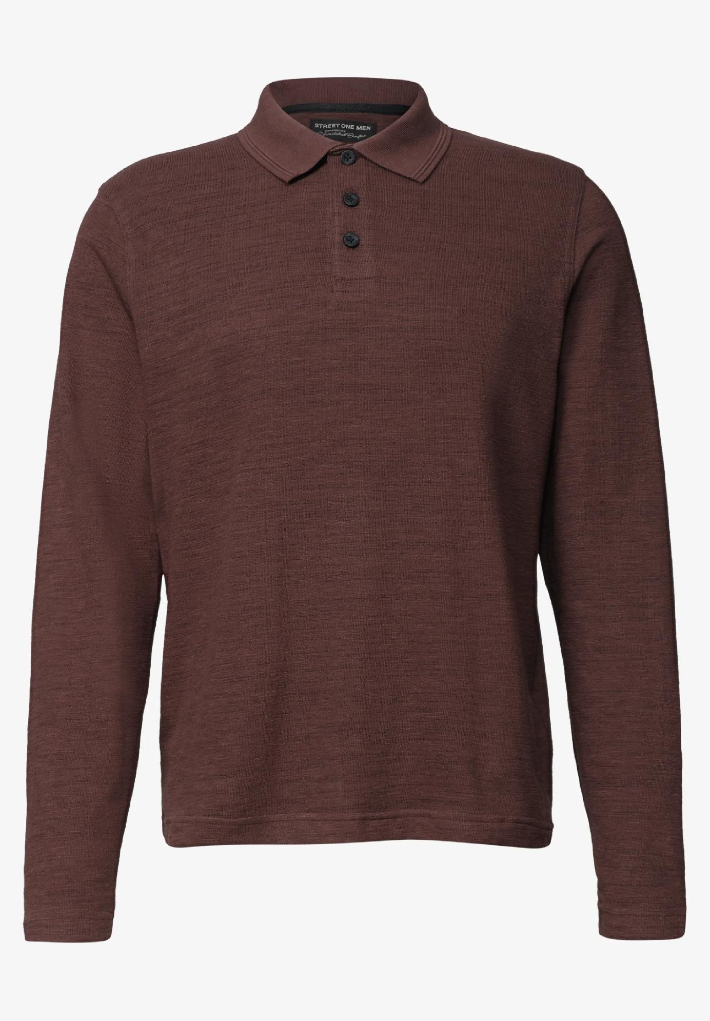 Street One MEN bavlnené polo tričko s dlhým rukávom