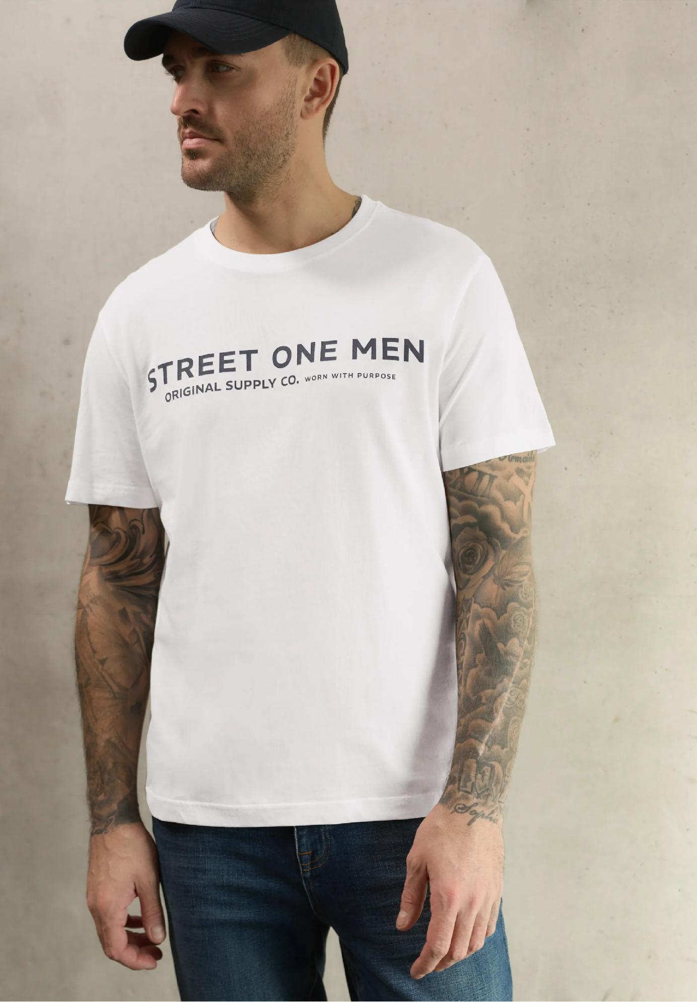 Street One MEN tričko s potlačou loga, bie