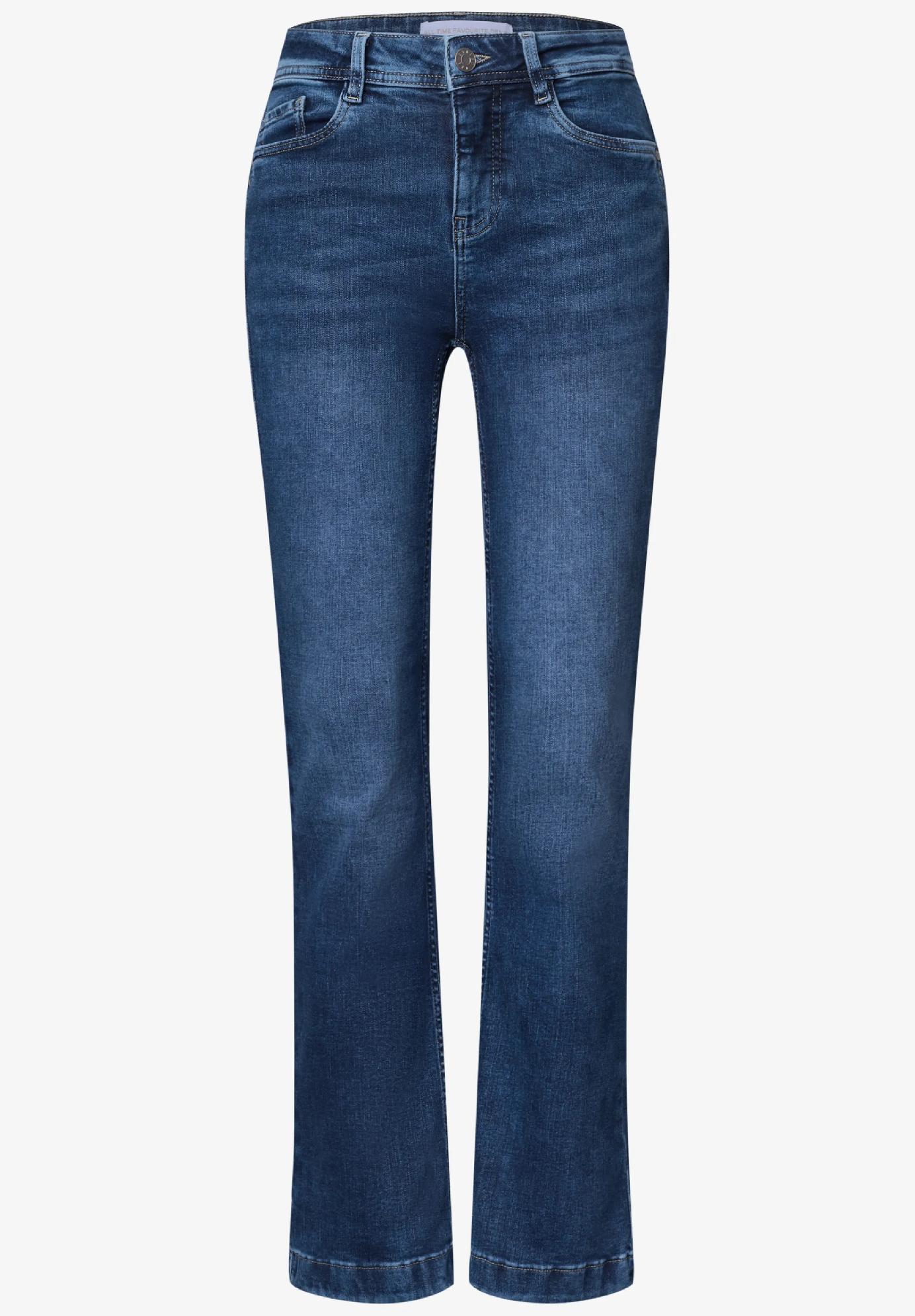 Street One džínsy s vysokým pásom a rozšírenými nohavicami v štýle Slim Fit BLAIRE