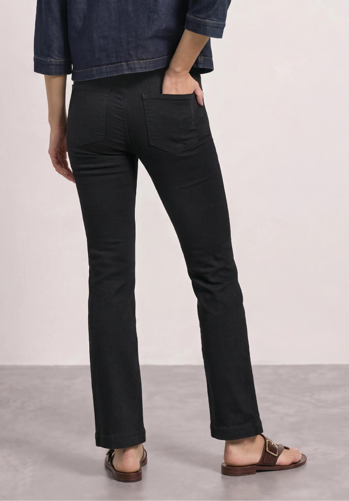 Street One džínsy s vysokým pásom a rozšírenými nohavicami v štýle Slim Fit BLAIRE, čier