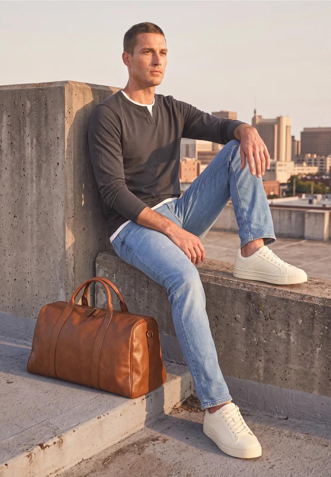 Street One MEN tričko Henley v 2-v-1 vzhľade, mod