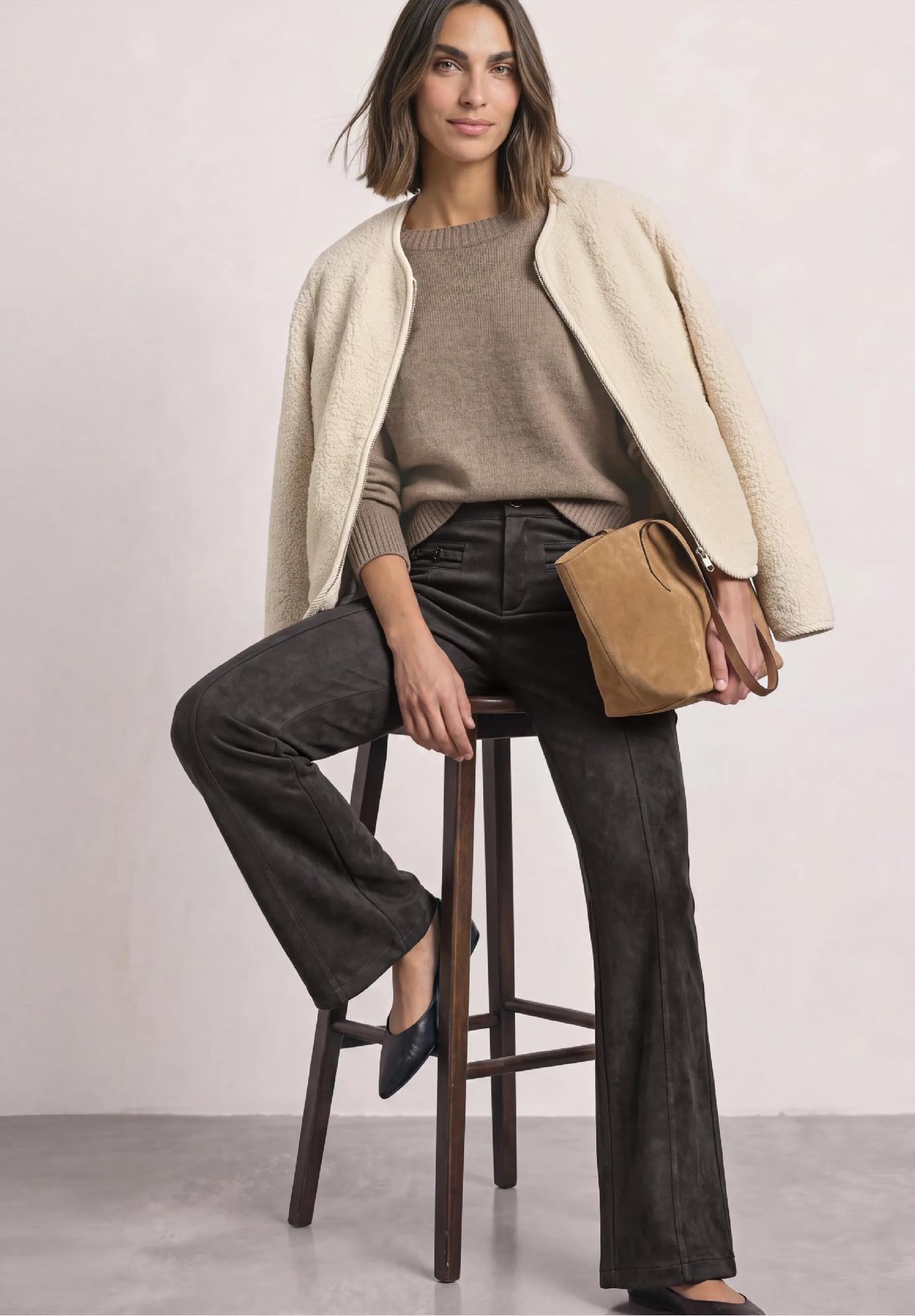 Street One bootcut nohavice z velúru s úzkym strihom