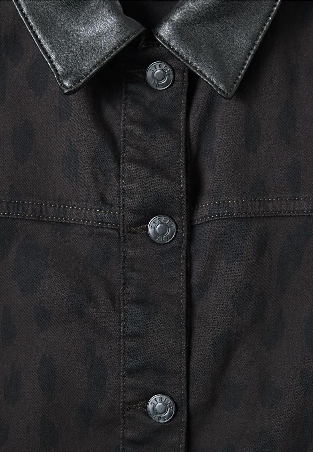 Street One rifľová bunda s leopardím vzorom a golierom