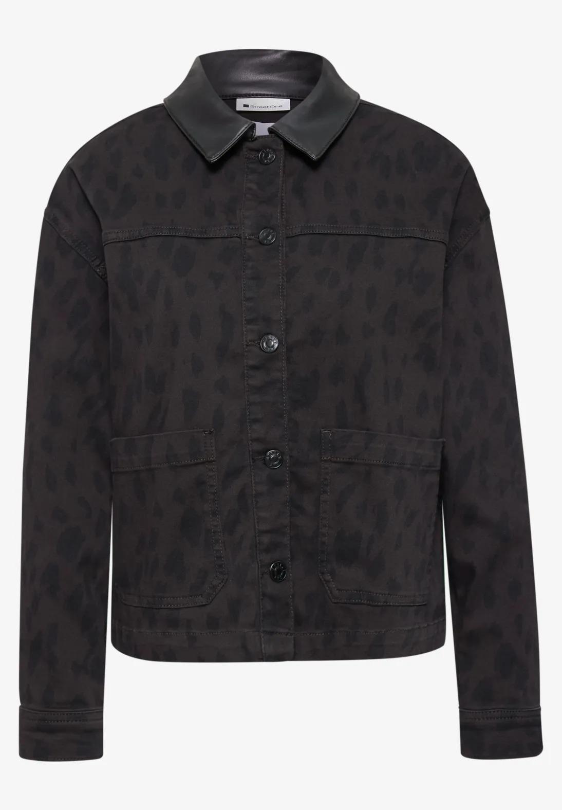 Street One rifľová bunda s leopardím vzorom a golierom