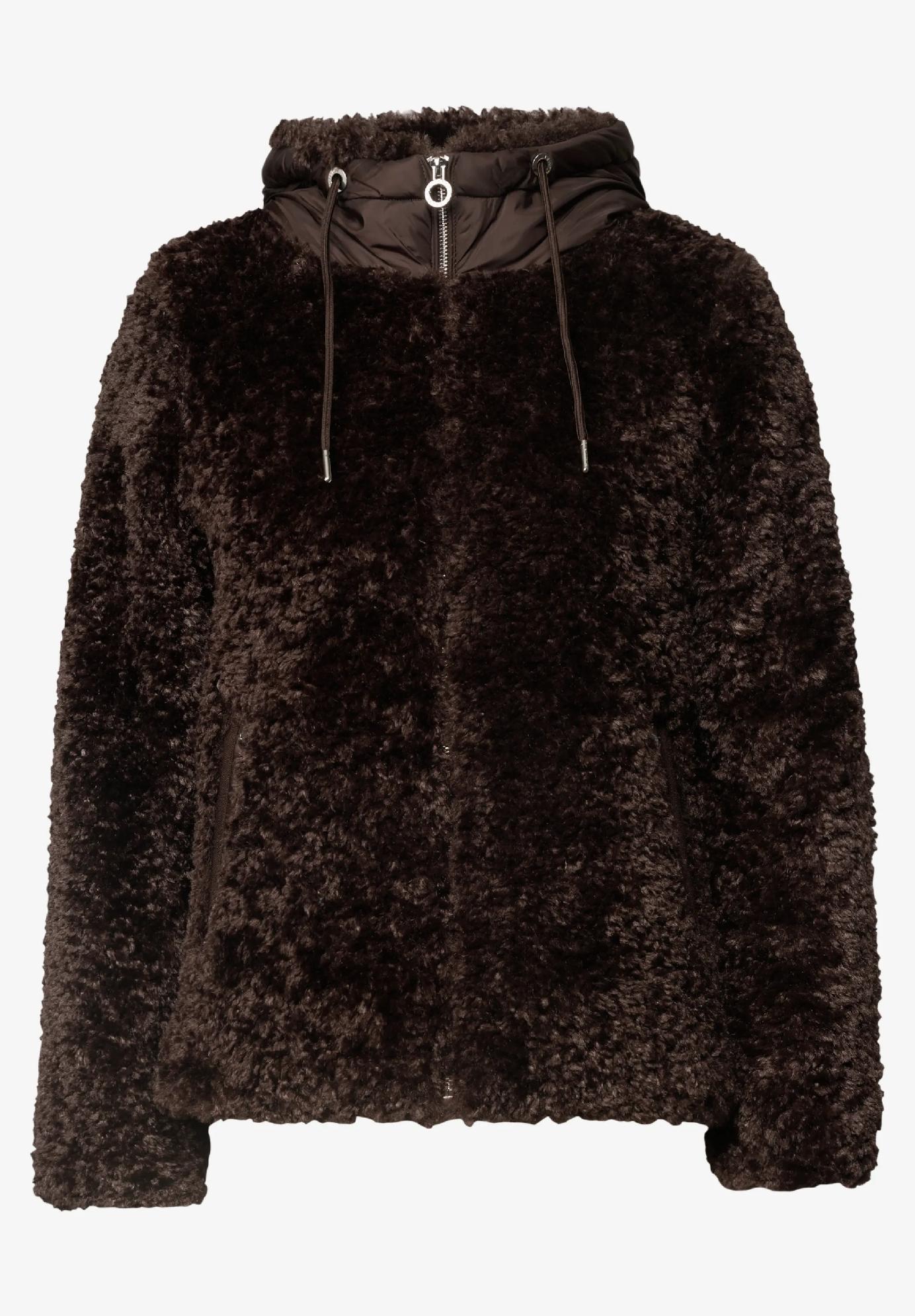 Street One teddy bunda s softshelovou kapucňou, hne