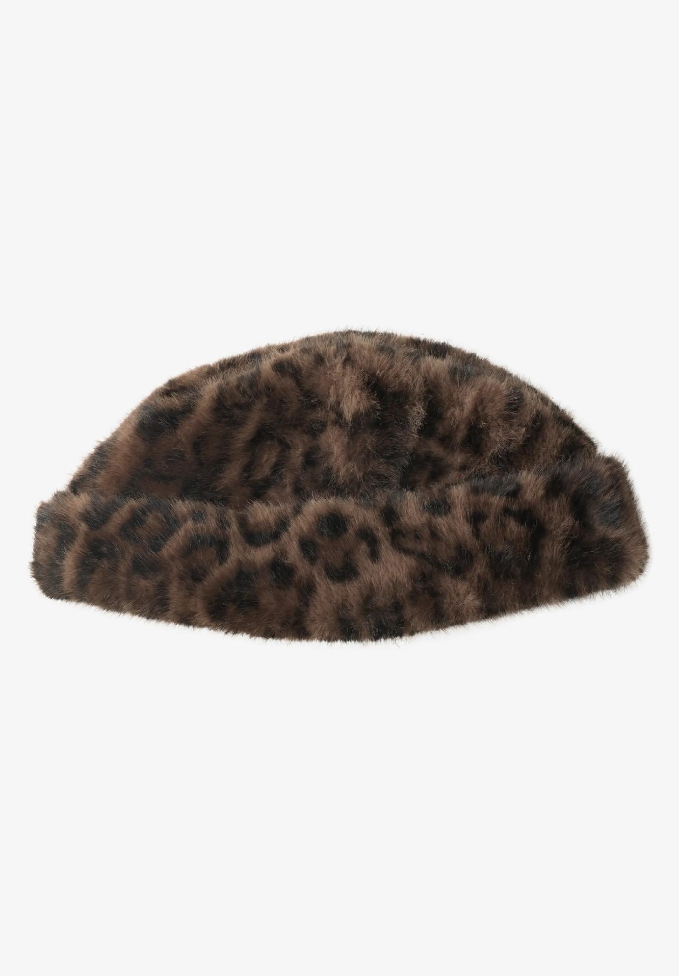 Street One čiapka z umelej kožušiny s leopardím vzorom