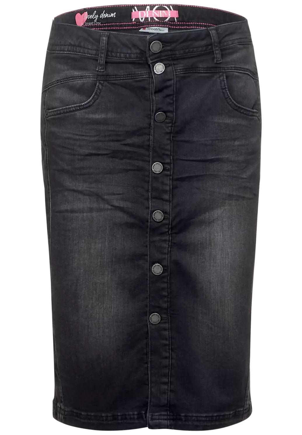 Street One midi džínsová sukňa v čiernej farbe