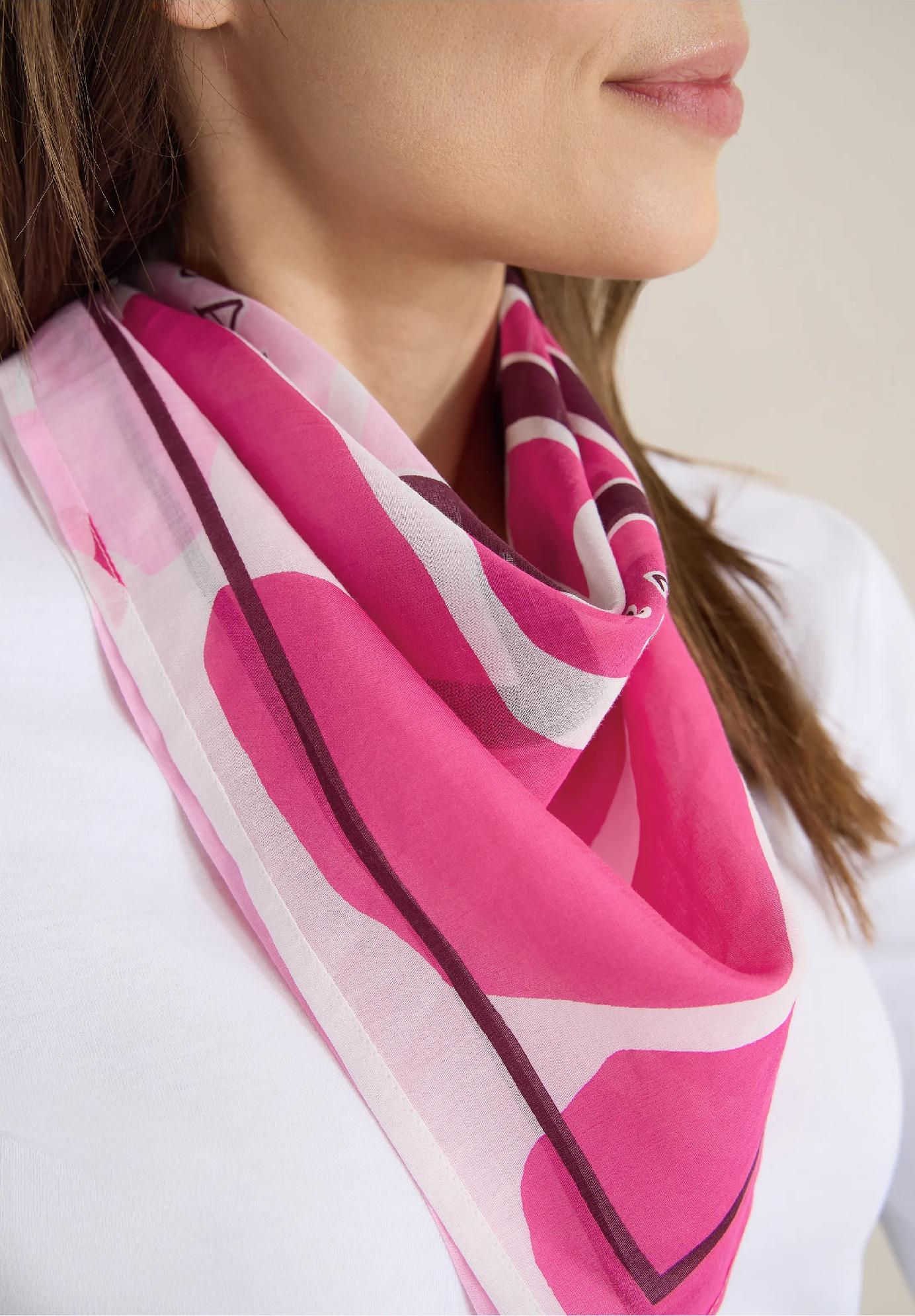 CECIL šatka s potlačou a nápisom, pink