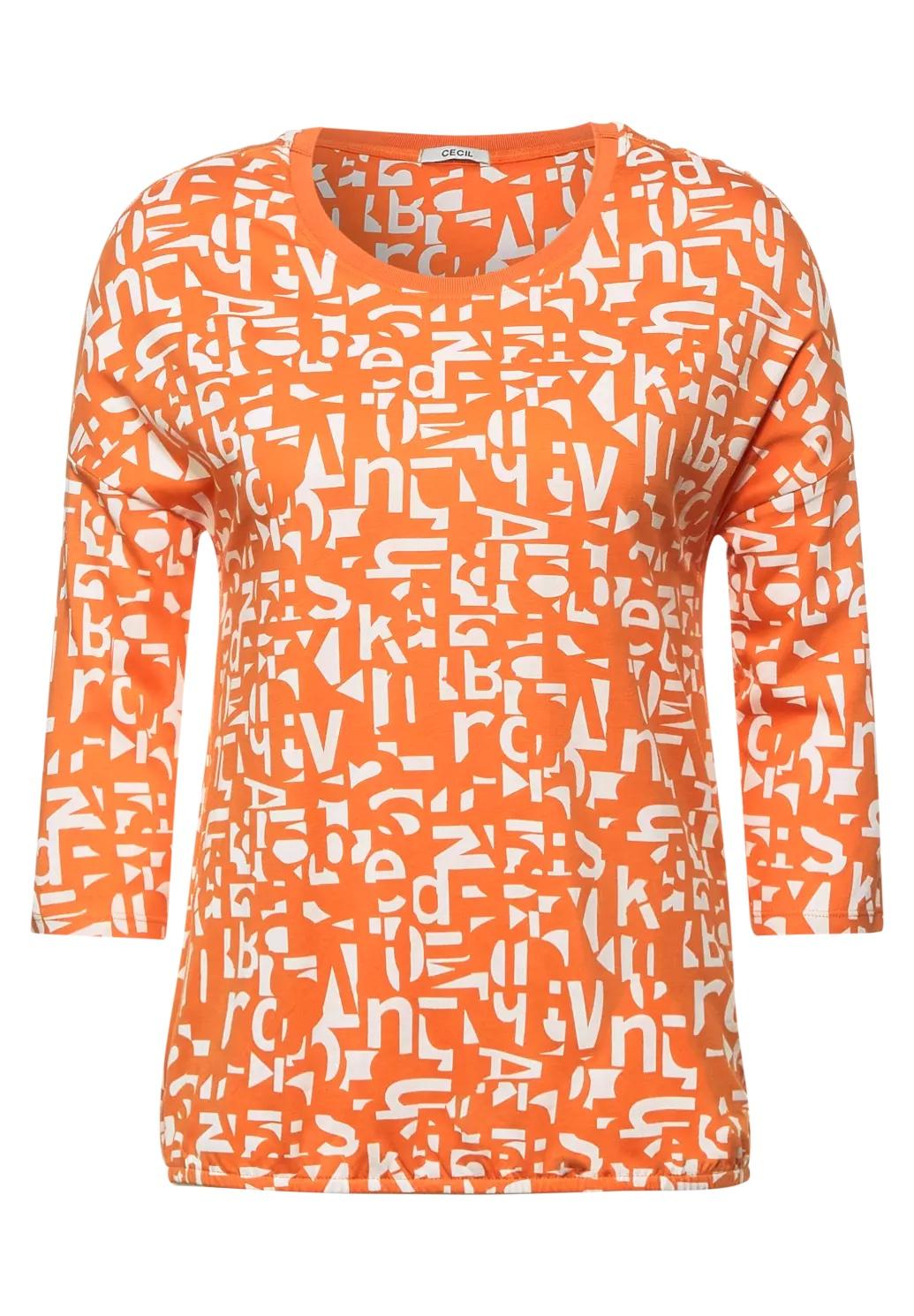 CECIL tričko s dizajnom písmen, oran.