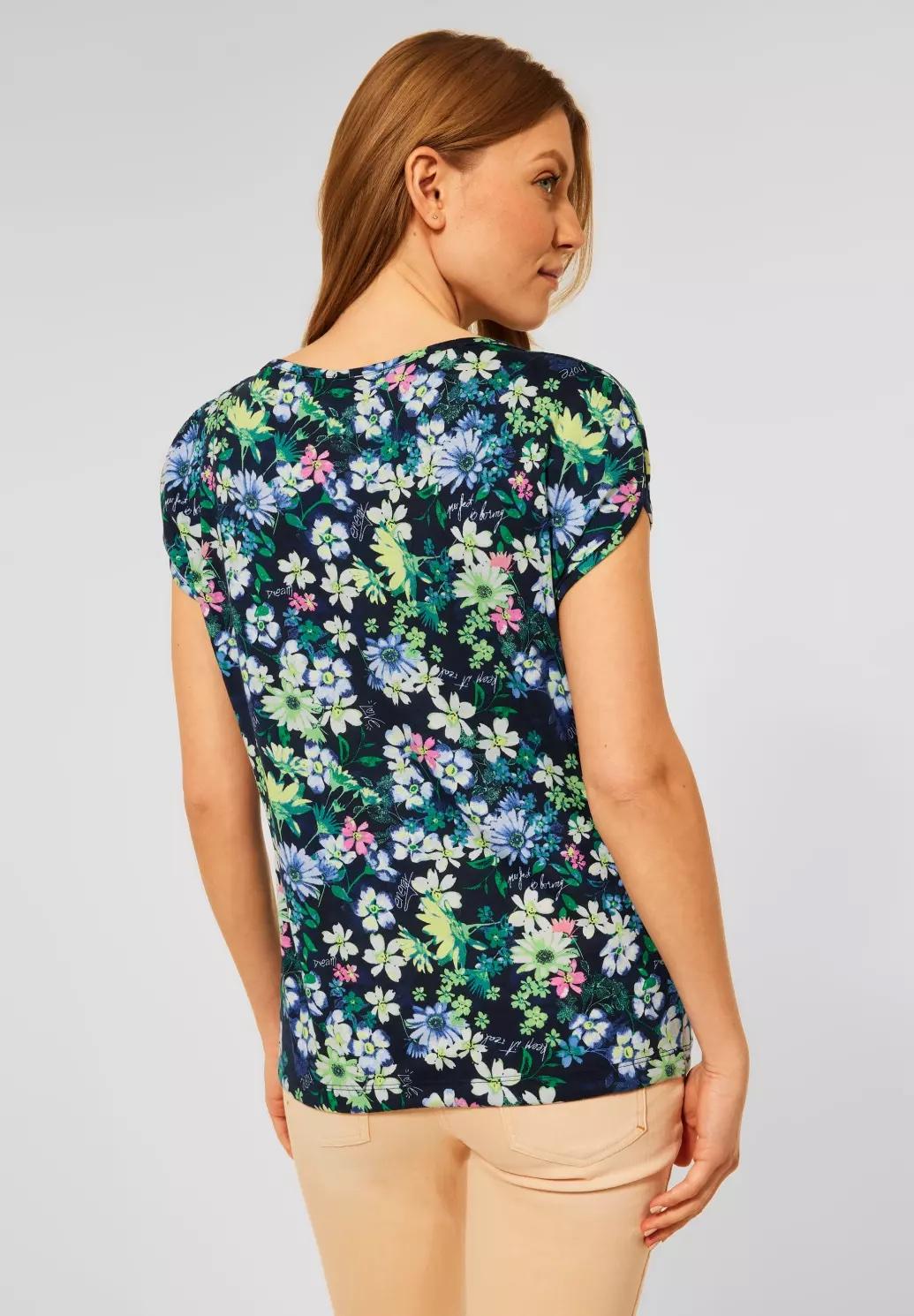 CECIL tričko s kvetinovou potlačou, mod