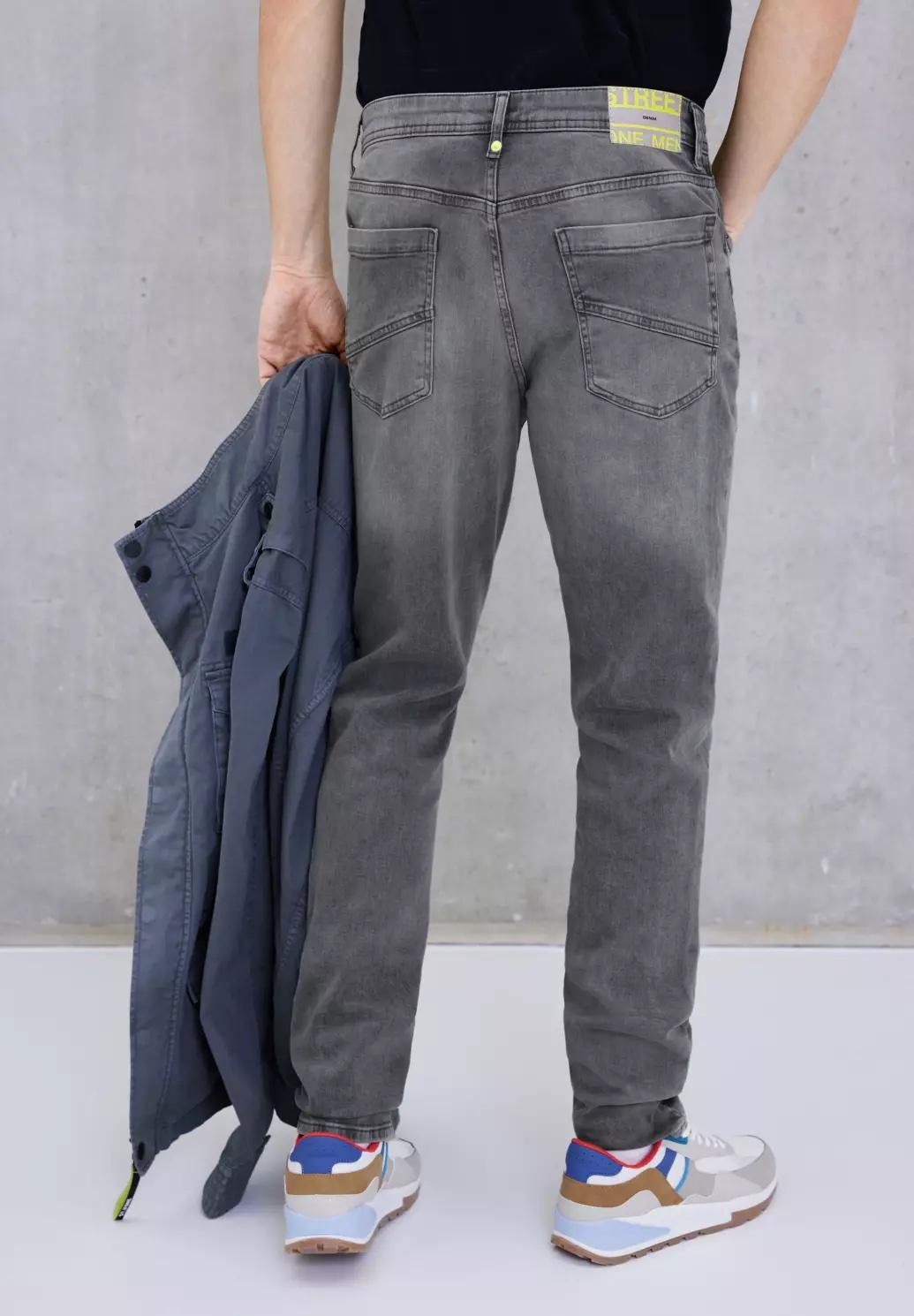 Street One MEN slim fit rifle RACER, L34, šedé