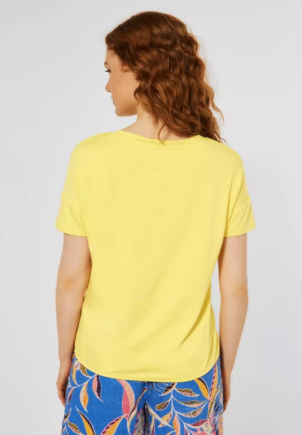 Street One tričko s výšivkou, žlté