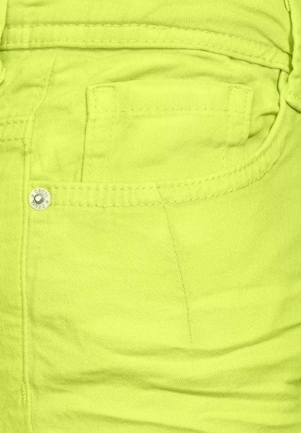 CECIL jednofarebné nohavice slim strihu, CHARLIZE, žlt