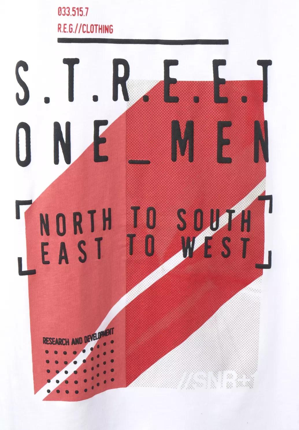 Street One MEN tričko s čiastočnou potlačou, bie