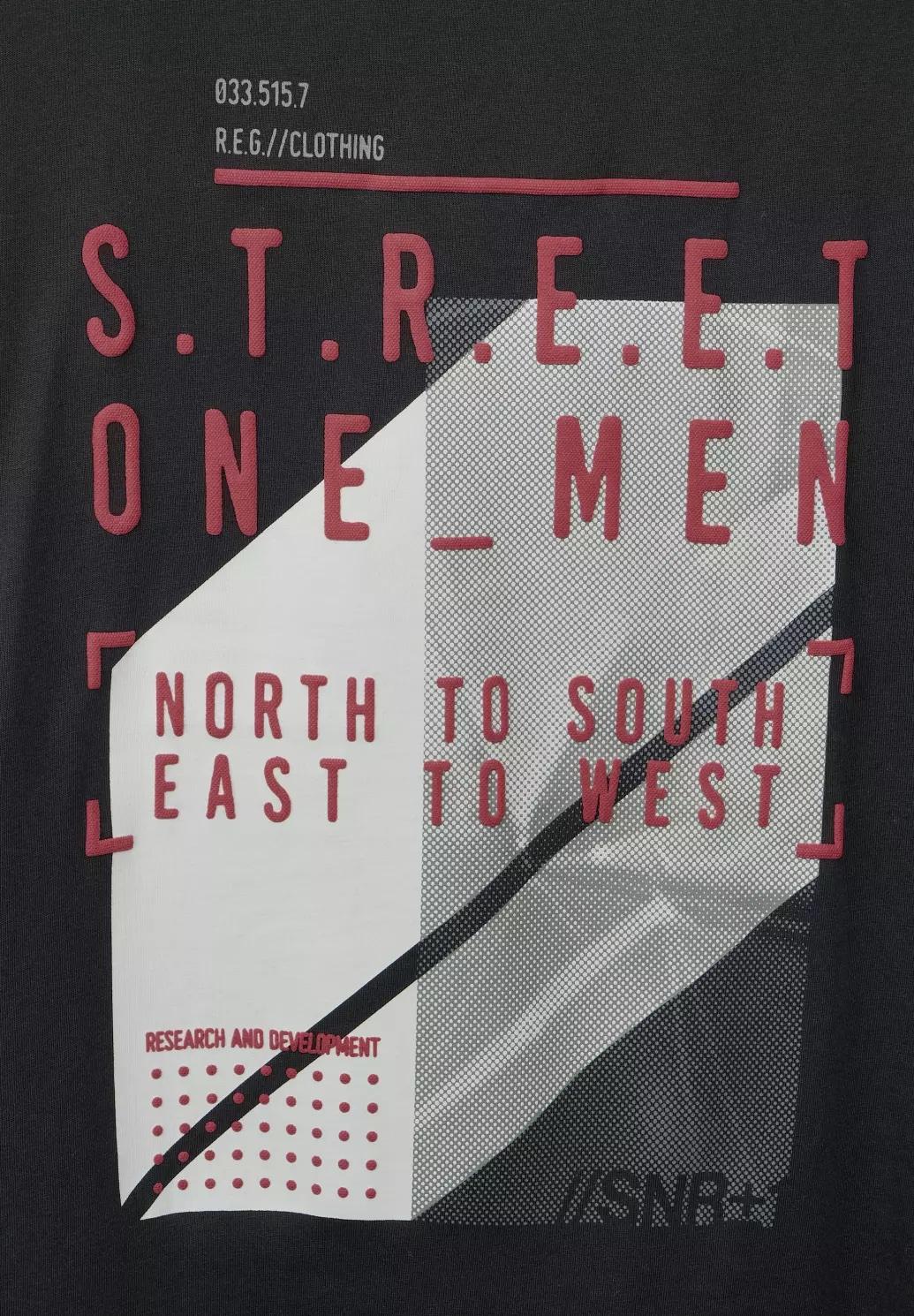 Street One MEN tričko s čiastočnou potlačou, čie