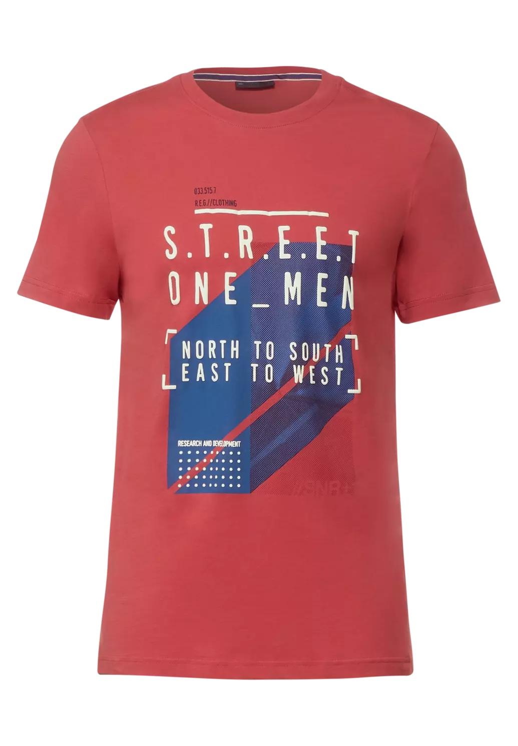 Street One MEN tričko s čiastočnou potlačou, čer.