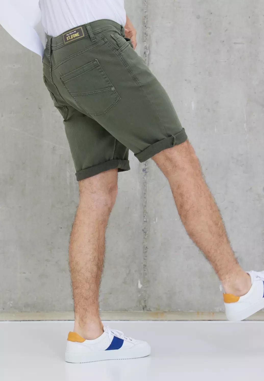 Street One MEN denim bermudy, zel.