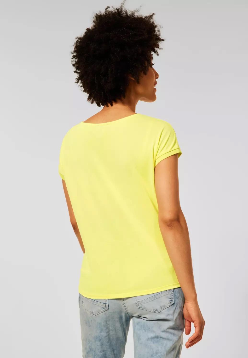 Street One tričko s hodvábnym vzhľadom, žlt.