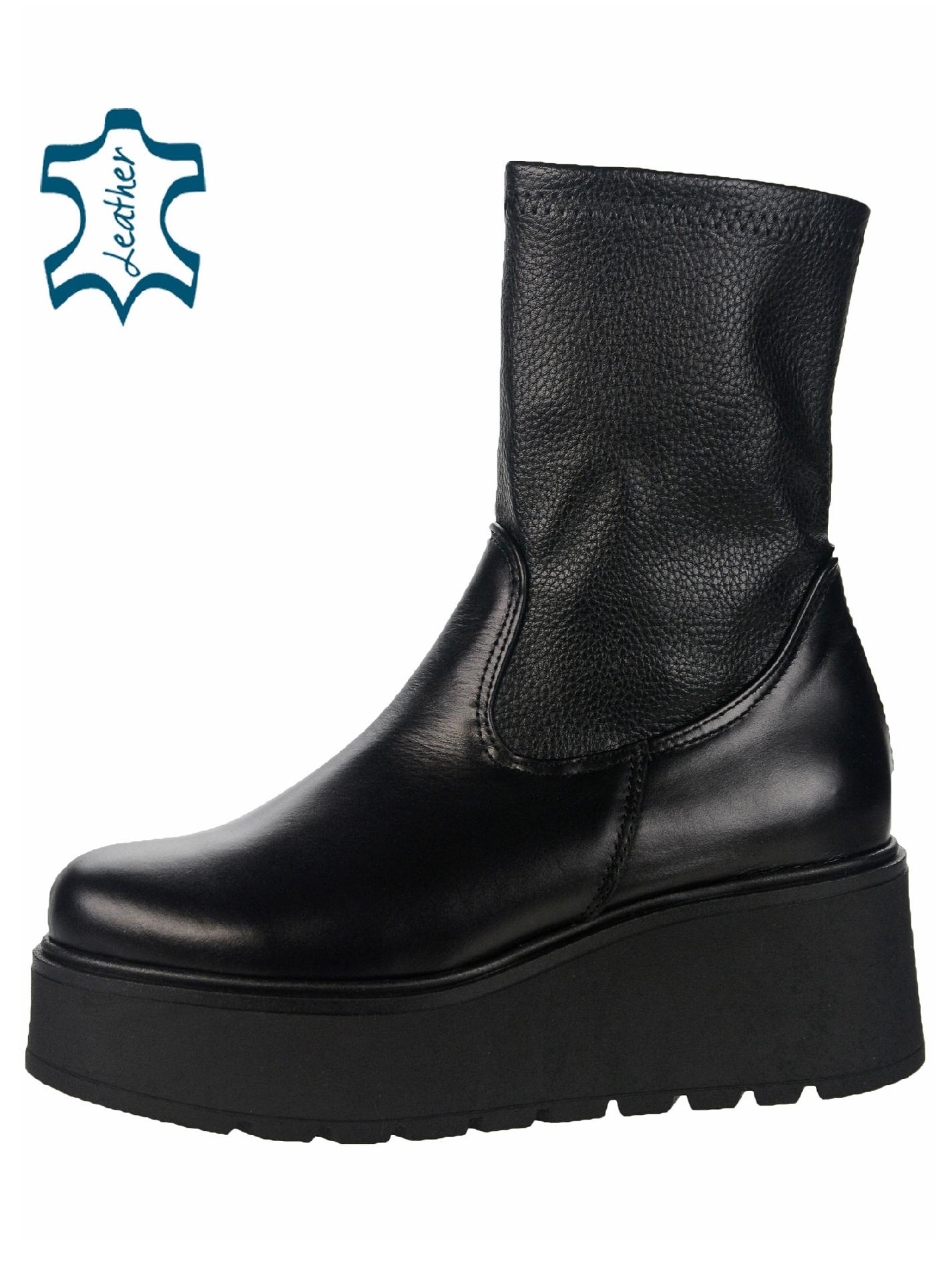 OLIVIA SHOES čierne členkové čižmy na zips