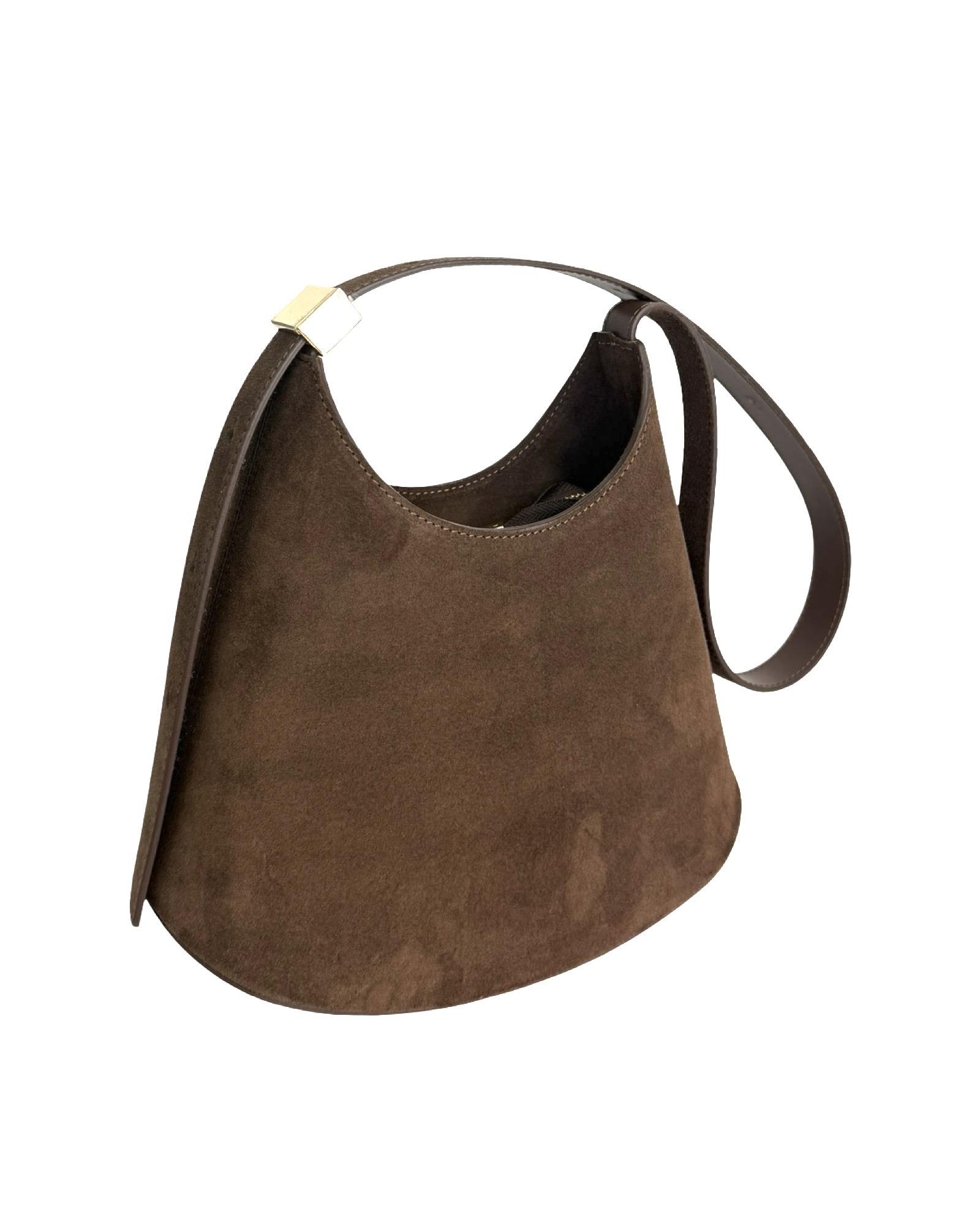 Kabelka s brúsenej kože, hnedá