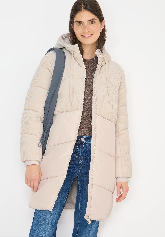 CECIL prešívaný kabát so zmesou manšestru