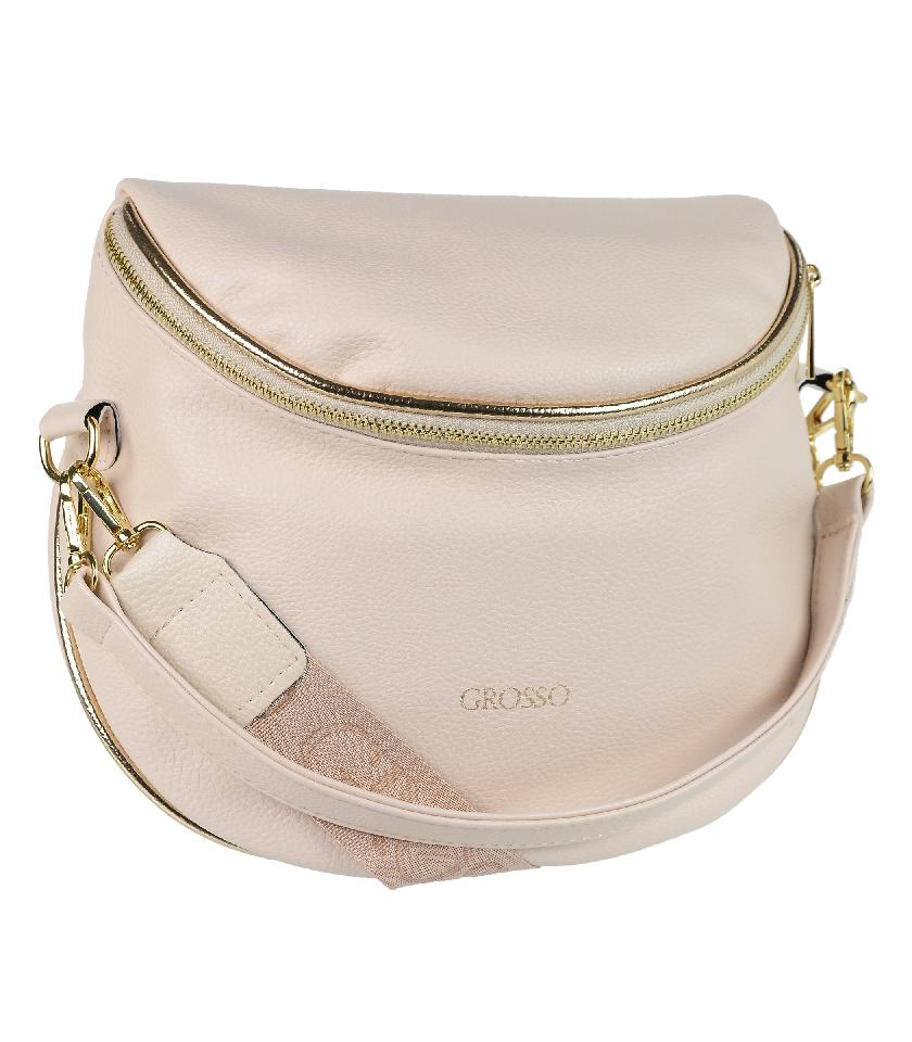 GROSSO béžová crossbody kabelka s nápisom Grosso PENY 2