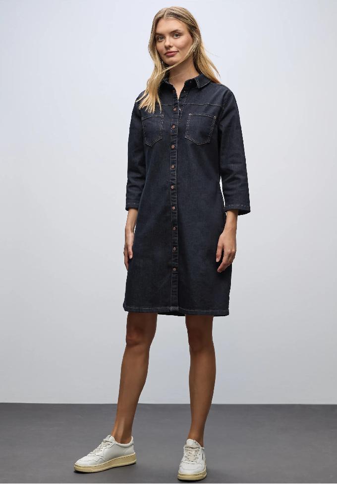 Street One tmavé džínsové šaty, mod