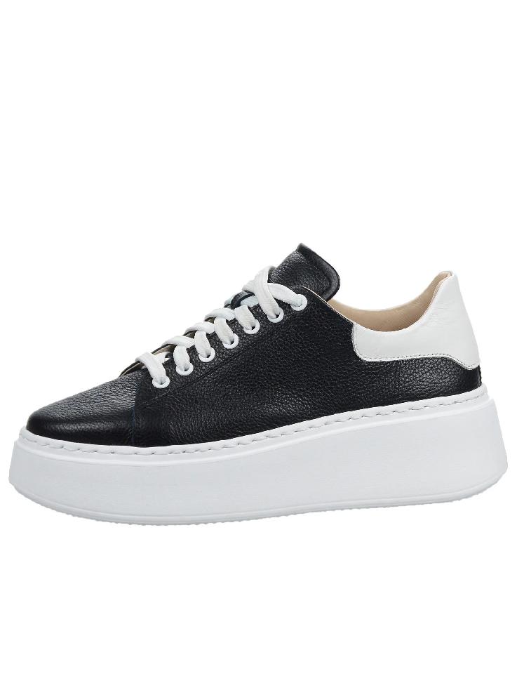 OLIVIA SHOES čierne tenisky s bielou pätou