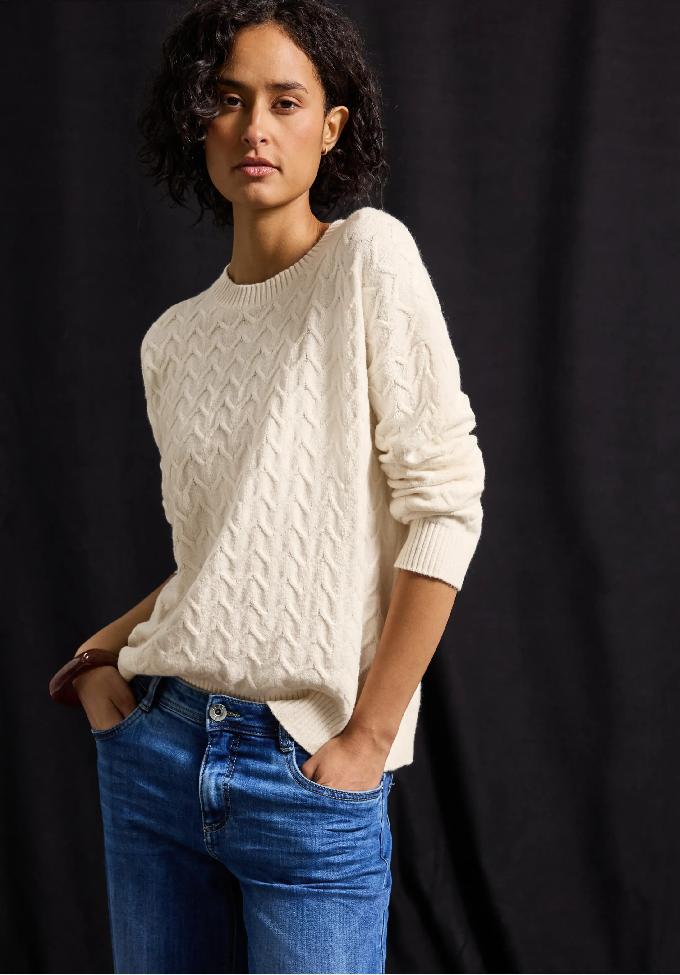 Street One pohodlný textúrovaný sveter, smo