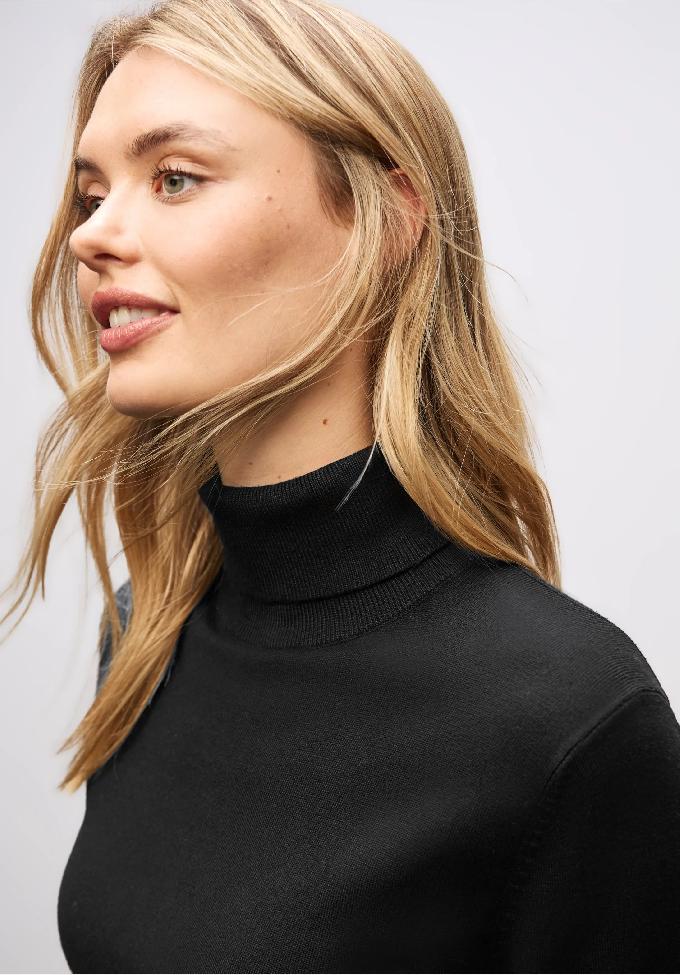 Street One sveter s rolákom, čier