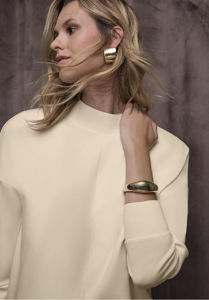 Street One tričko / rolák s rebrovanými detailmi