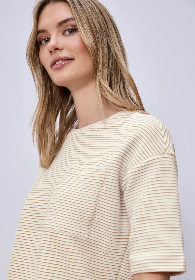 Street One tričko s krátkym rukávom a textúrovanými pruhmi